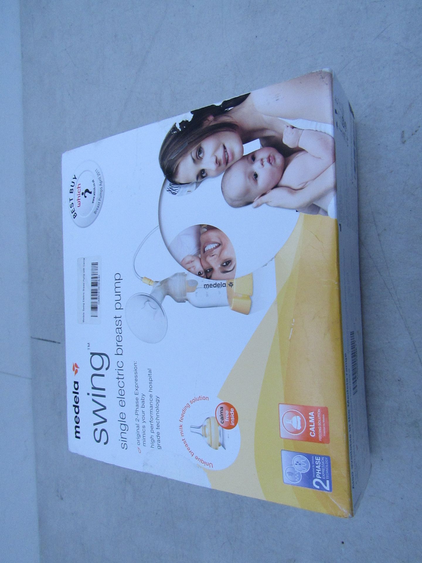 Medela swing single electric breast pump, untested and boxed.