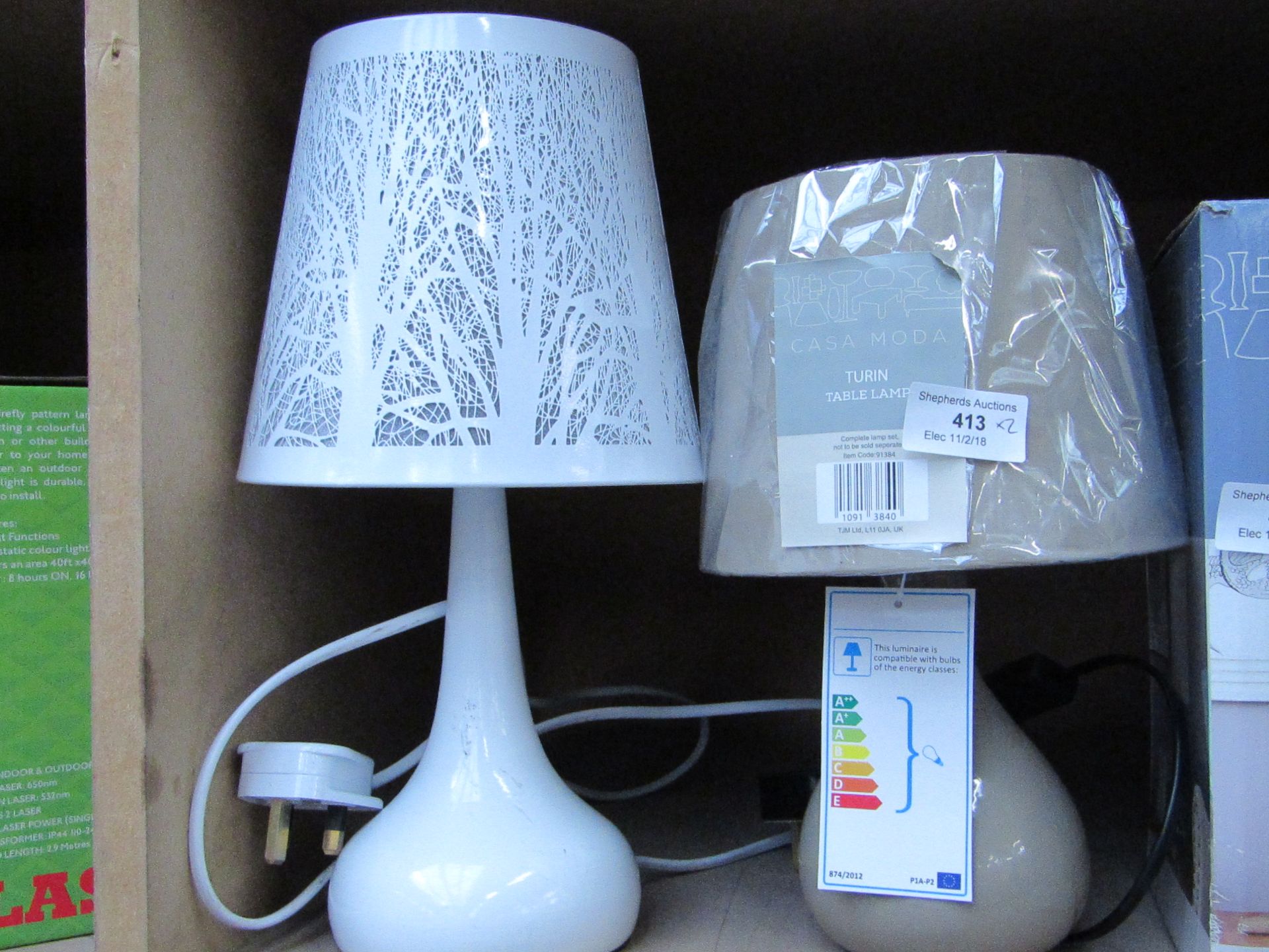 2x Casa Moda table lamps. Both untested & boxed.