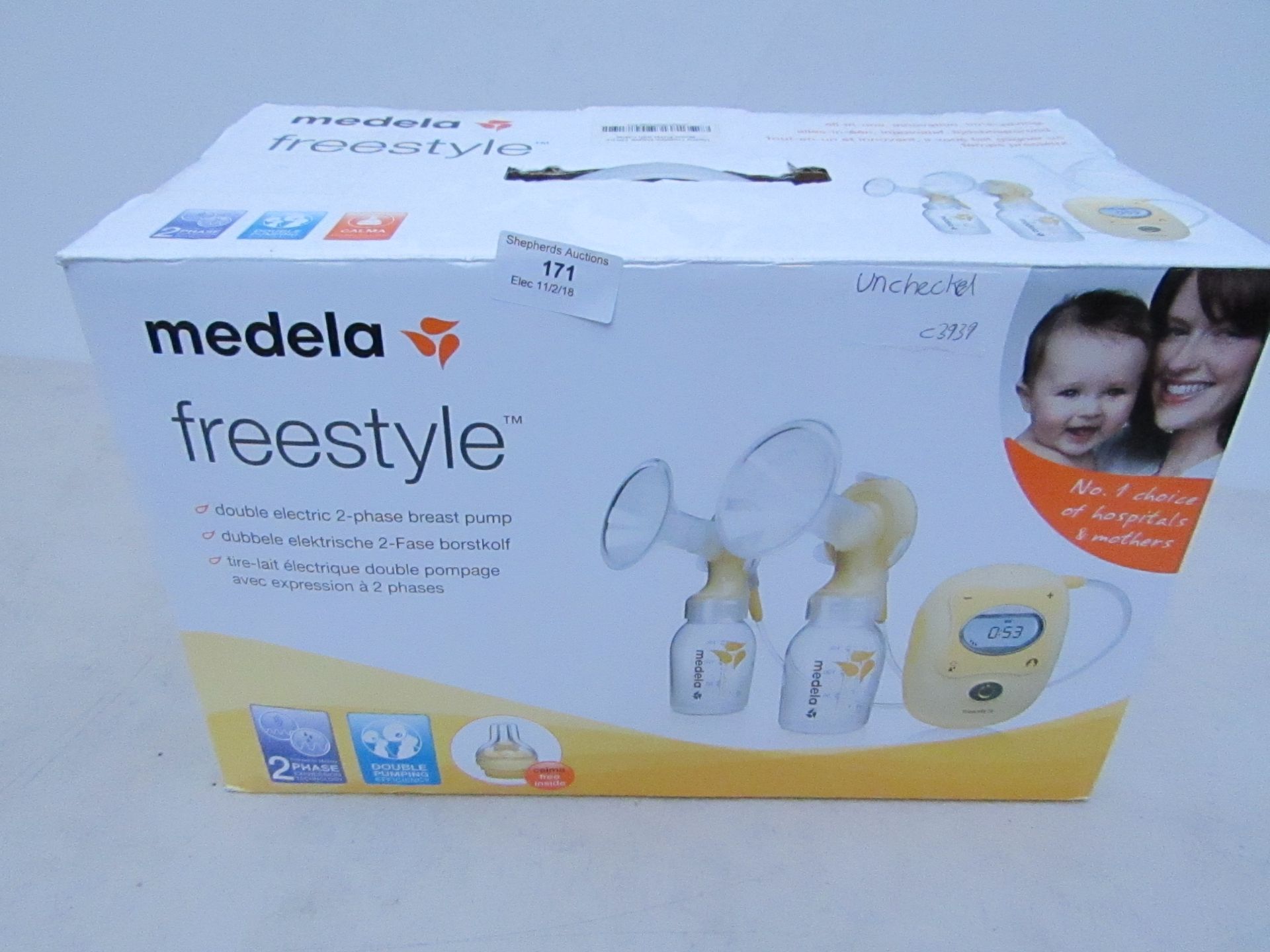 Medela Freestyle electric 2 phase breast pump, boxed and unchecked, RRP £09.99 at Medela.co.uk