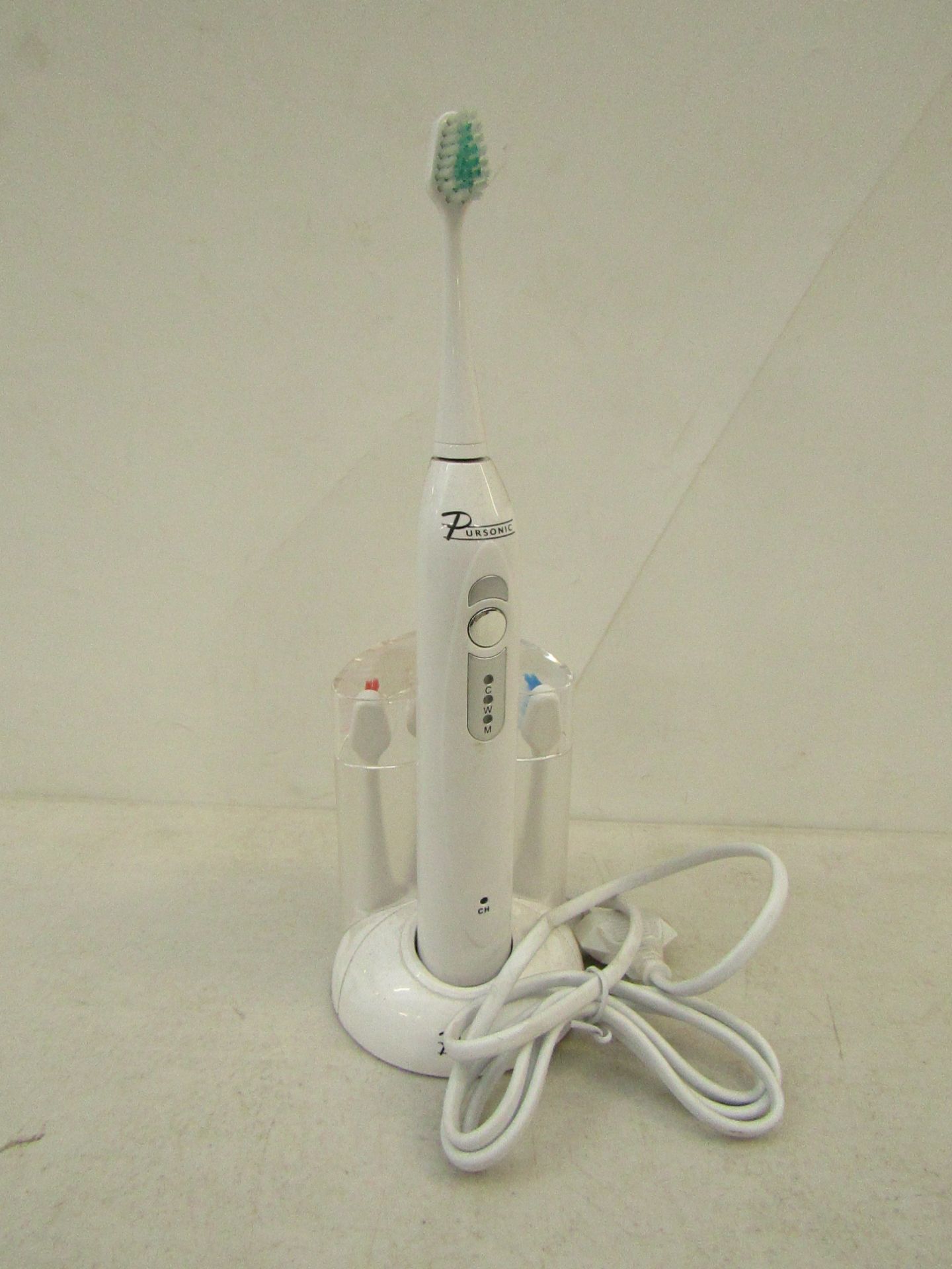 Pursonic Pro Series rechargeable sonic white coloured toothbrush including 3 years worth of brush