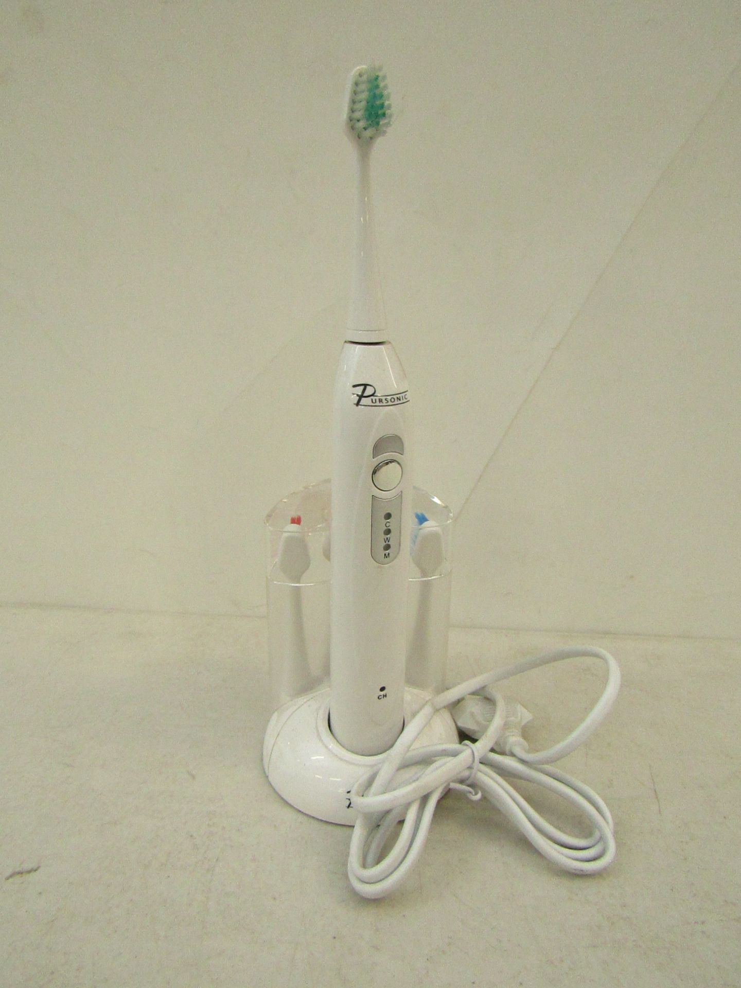 Pursonic Pro Series rechargeable sonic white coloured toothbrush including 3 years worth of brush