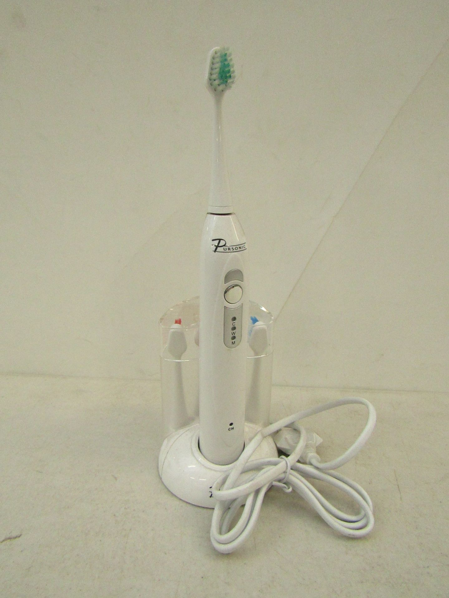 Pursonic Pro Series rechargeable sonic white coloured toothbrush including 3 years worth of brush
