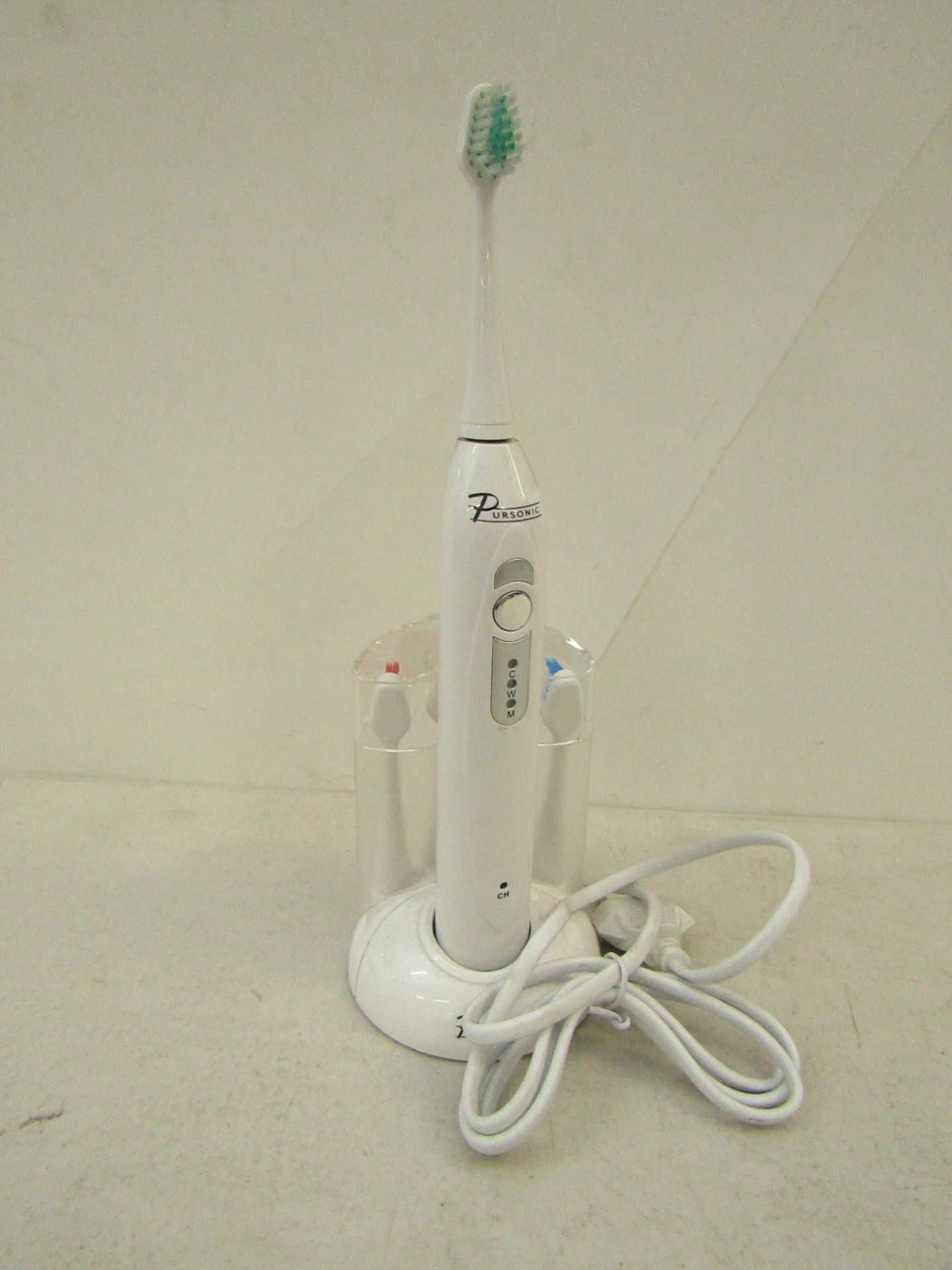 Pursonic Pro Series rechargeable sonic white coloured toothbrush including 3 years worth of brush