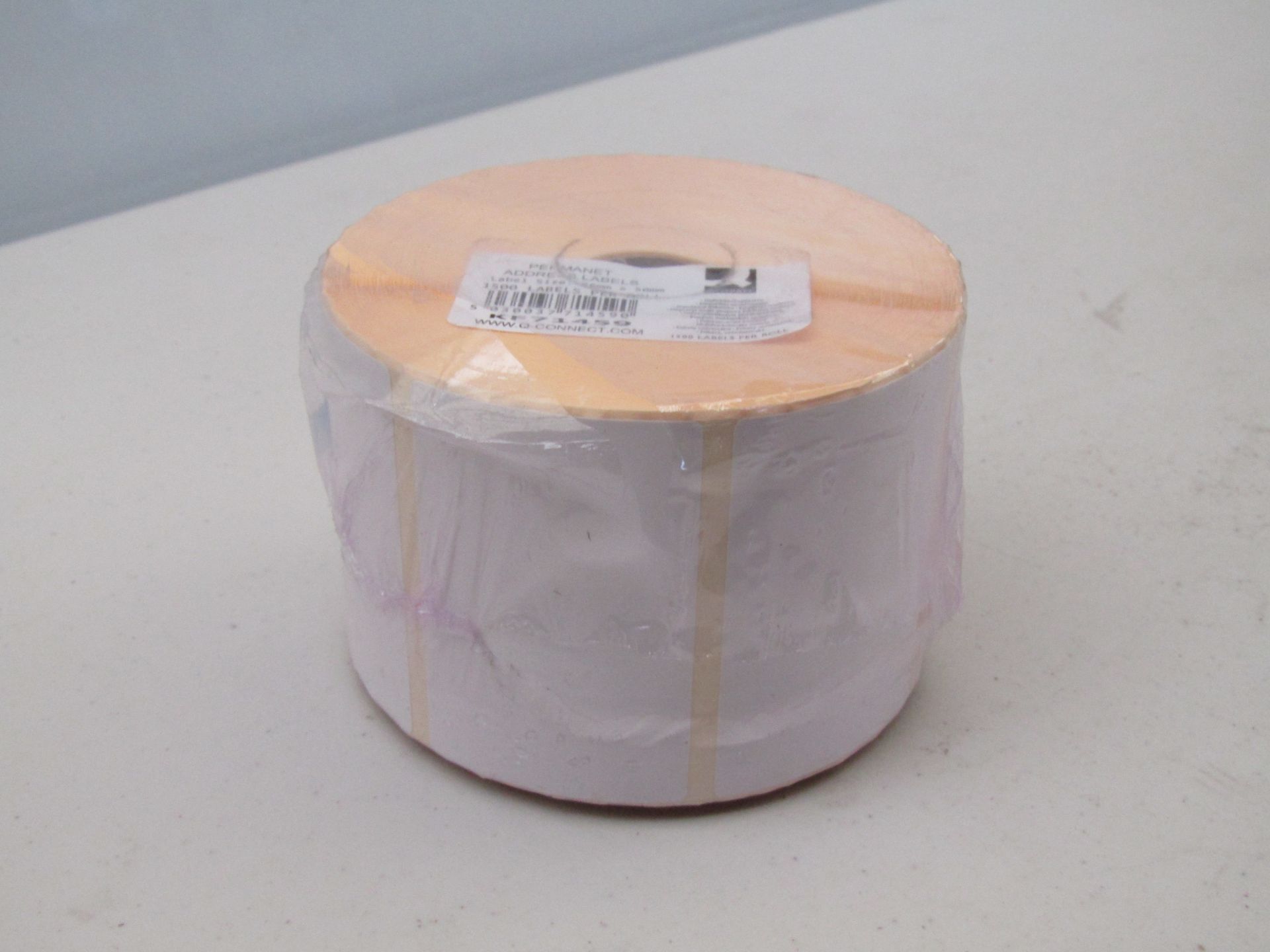 Large box containing approx. 25 rolls of Q-Connect Permanent Address labels. 1500 labels per roll.