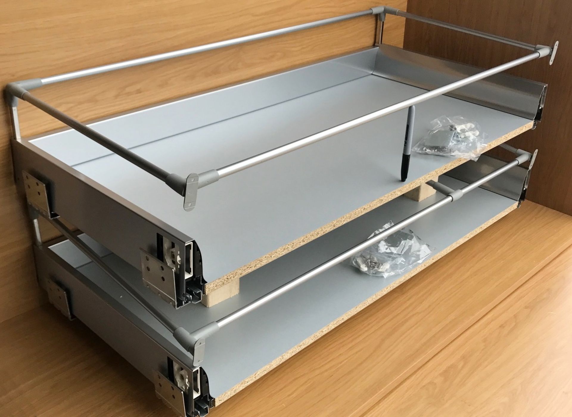 16x 1000mm Prestige Pan drawer twin packs includes 2 deep drawers, Features include soft close