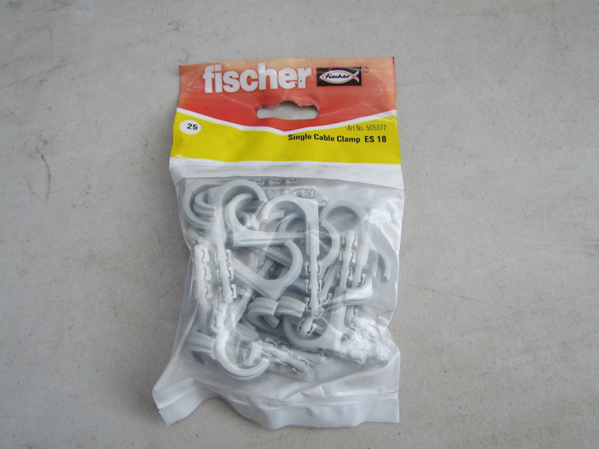 5x packs of 25x single cable clamp (ES 18), all new in packaging