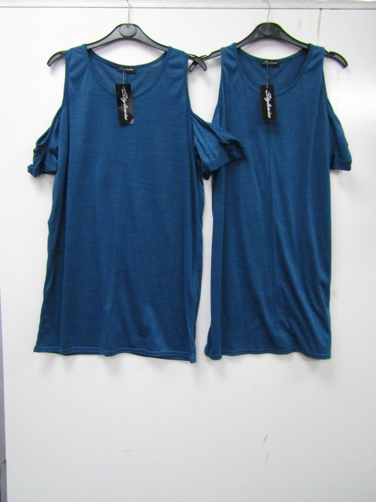2 x Glamour Babe Cold Shoulder Dresses sizes S/M & M/L new with tags