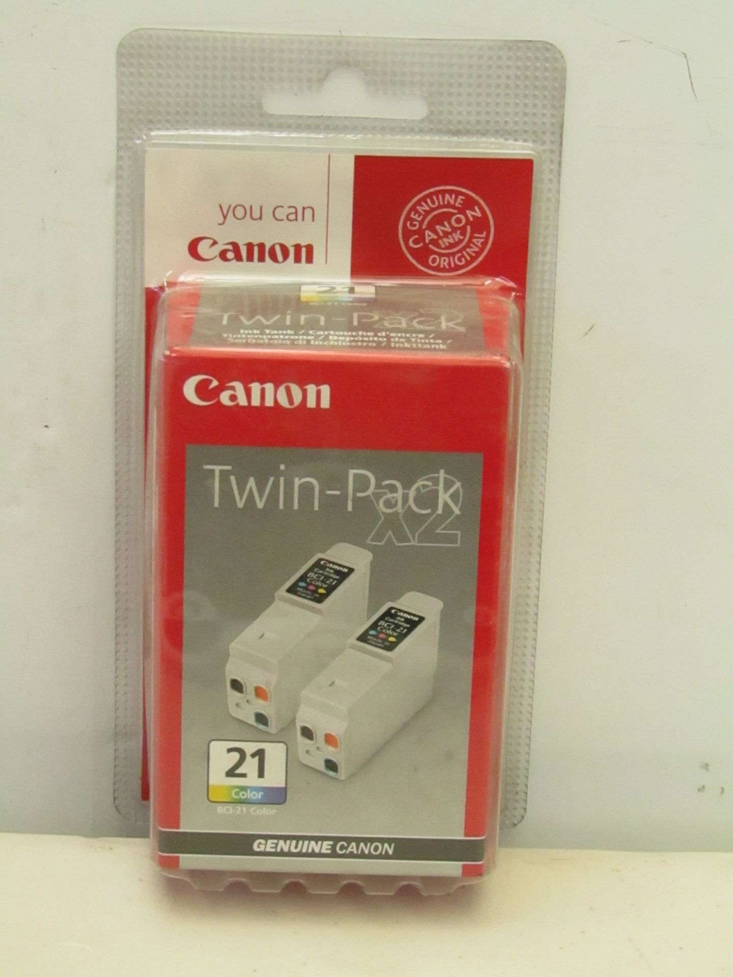 10x packs of Canon Ink Cartridges BCI-21 Colour, each pack contains 2x Colour tanks.