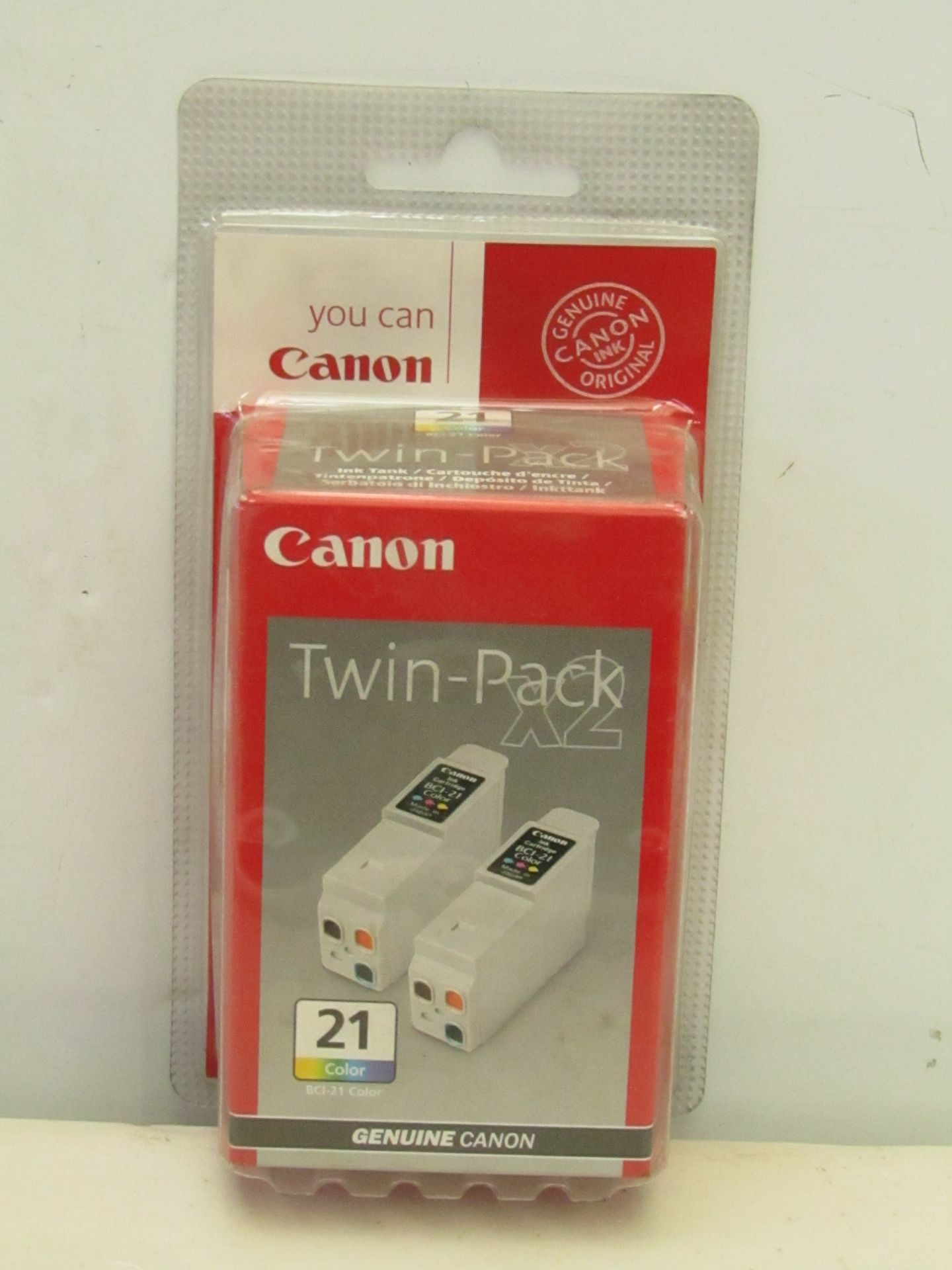 10x packs of Canon Ink Cartridges BCI-21 Colour, each pack contains 2x Colour tanks.