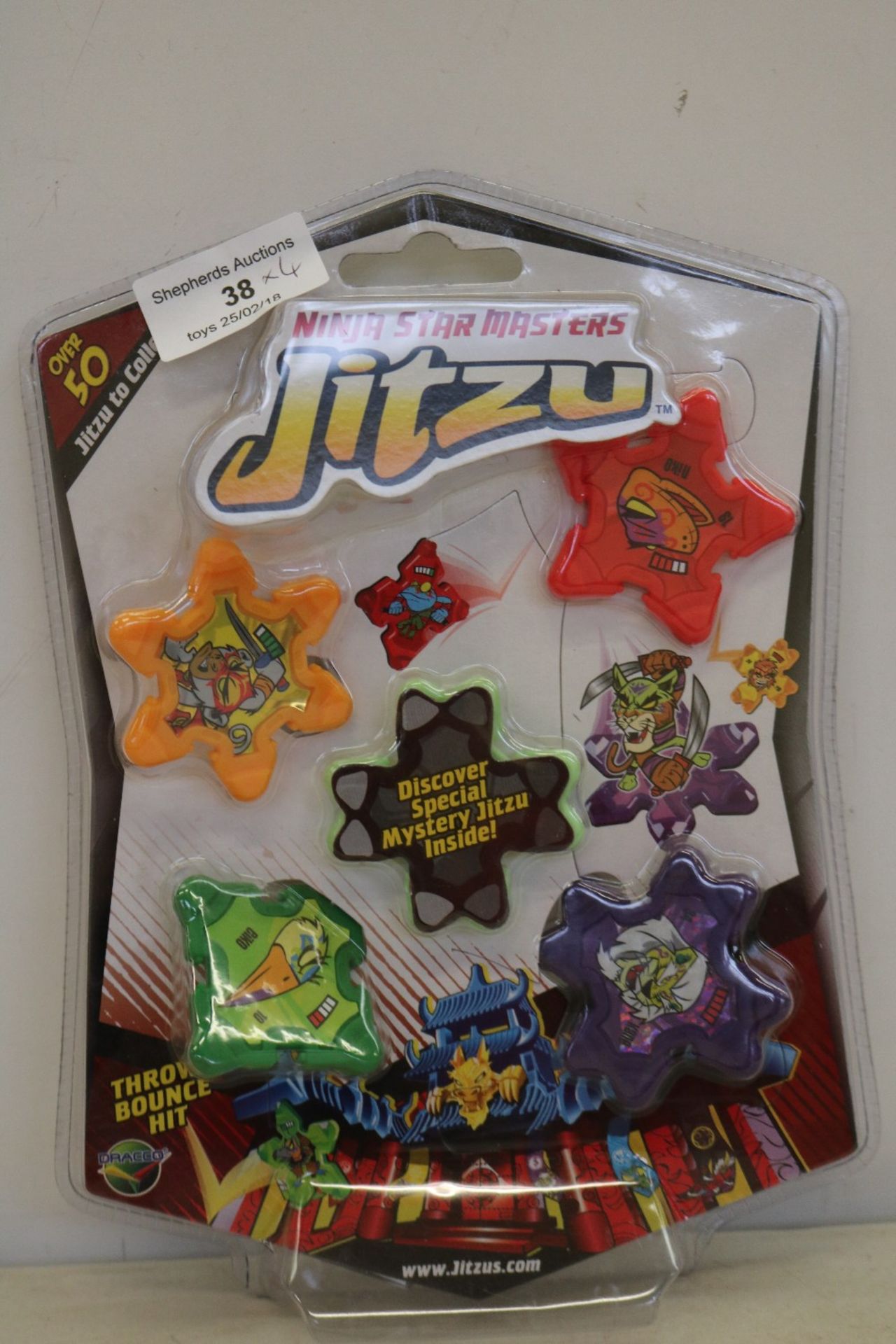 4x Sets of 5x Jitzu ninja star masters, new and factory sealed in packaging