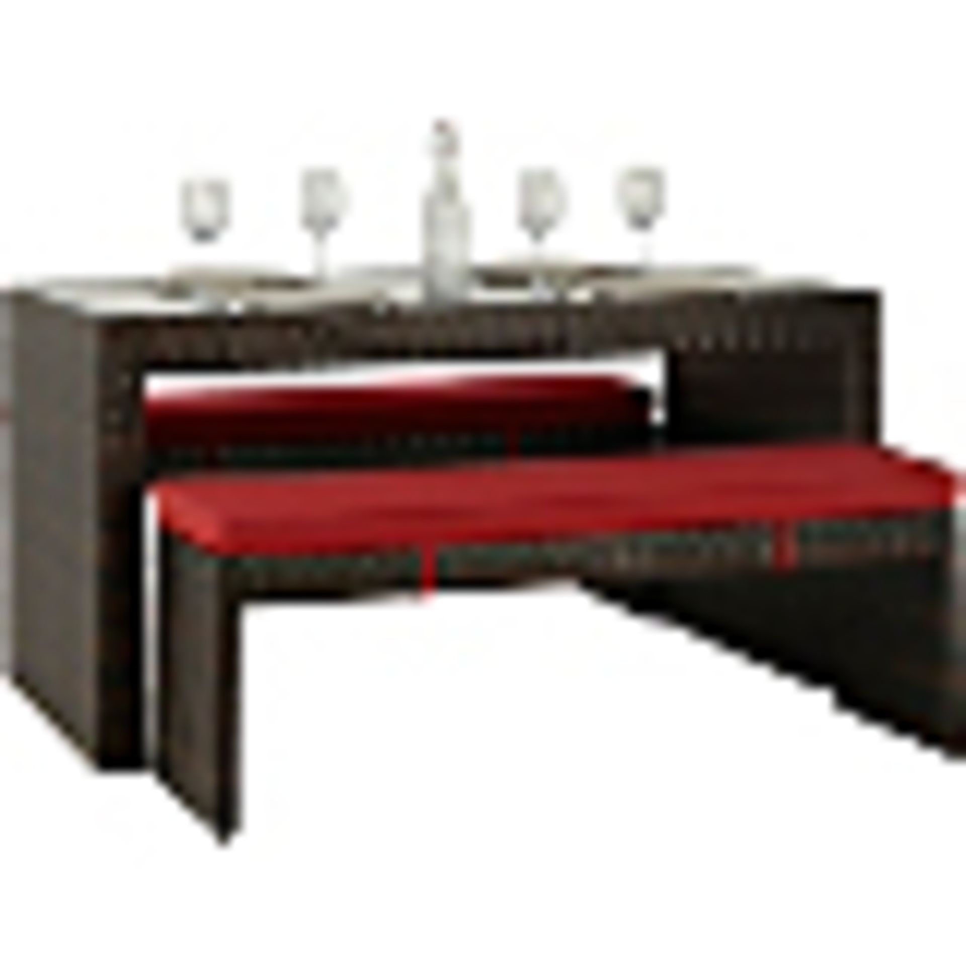 Jakarta 3pc deluxe bench dining set, red colour. New and boxed. See picture for design. RRP £329.