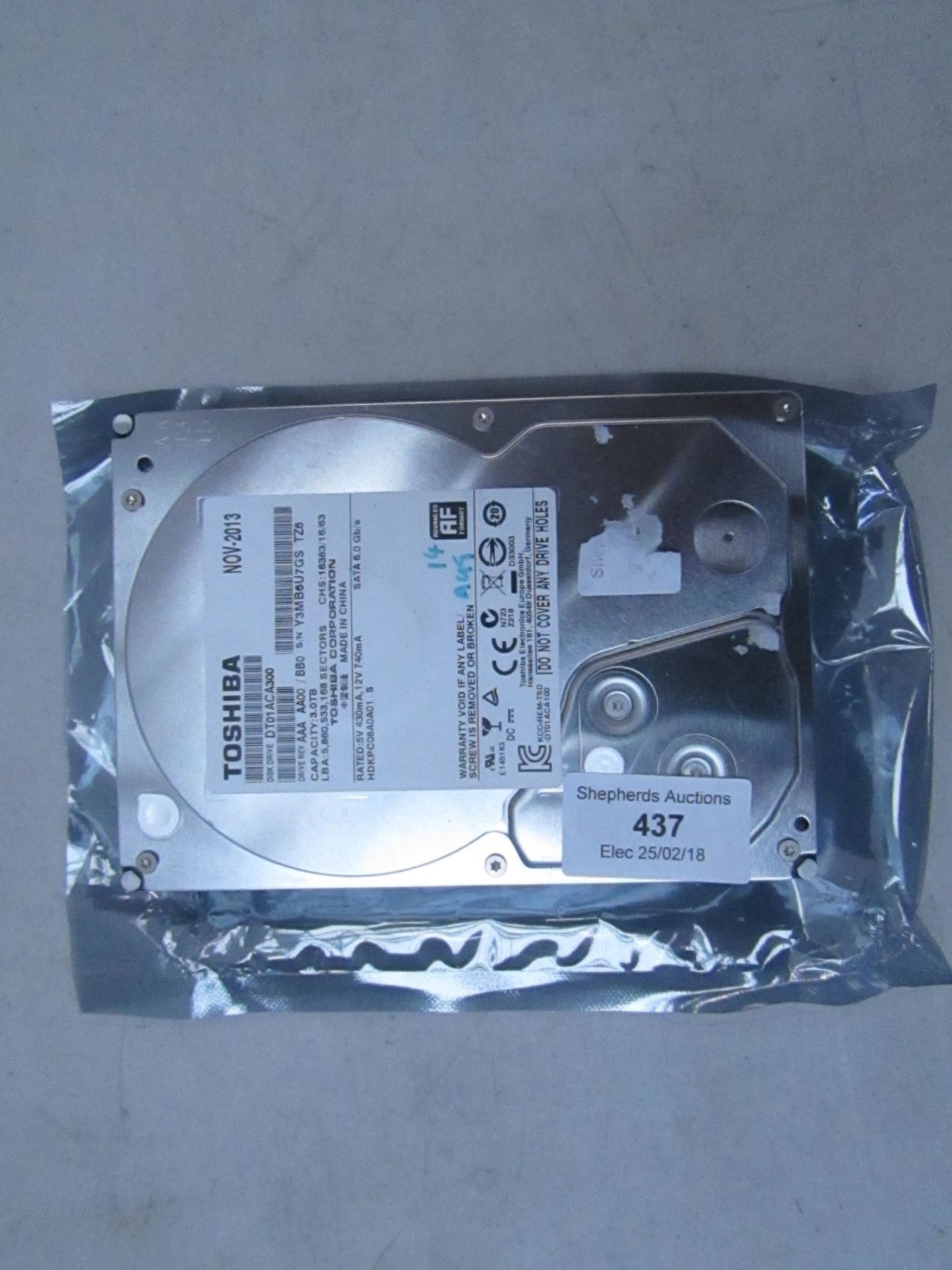 Toshiba 3.0TB PC Hard Disk Drive, untested.