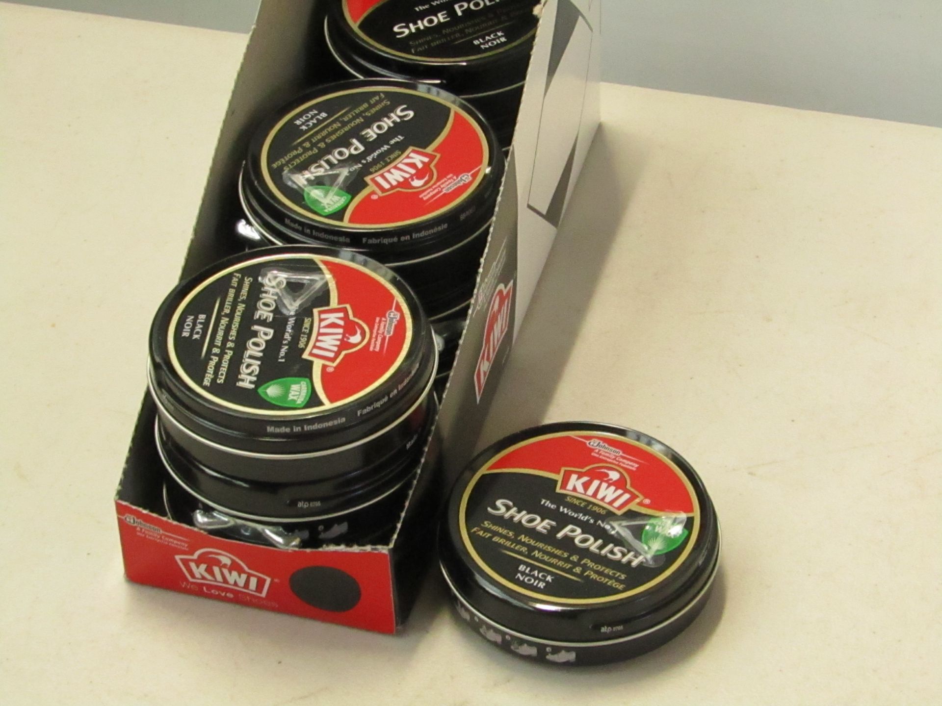 12 x Kiwi 50ml Black Shoe Polish new