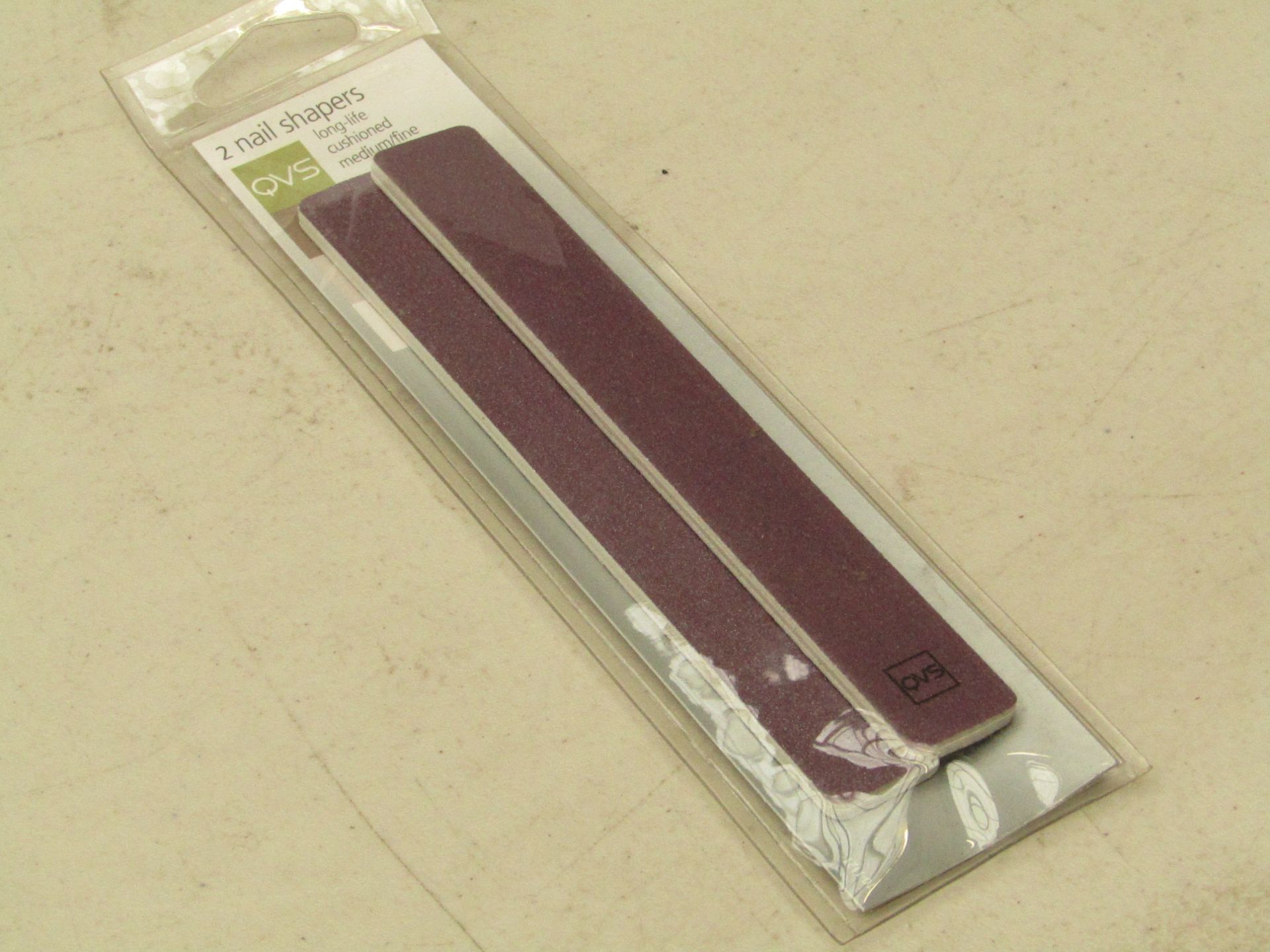 10x packs of QVS long-life, cushioned, medium/fine nail shapers. Each pack contains 2 files. New