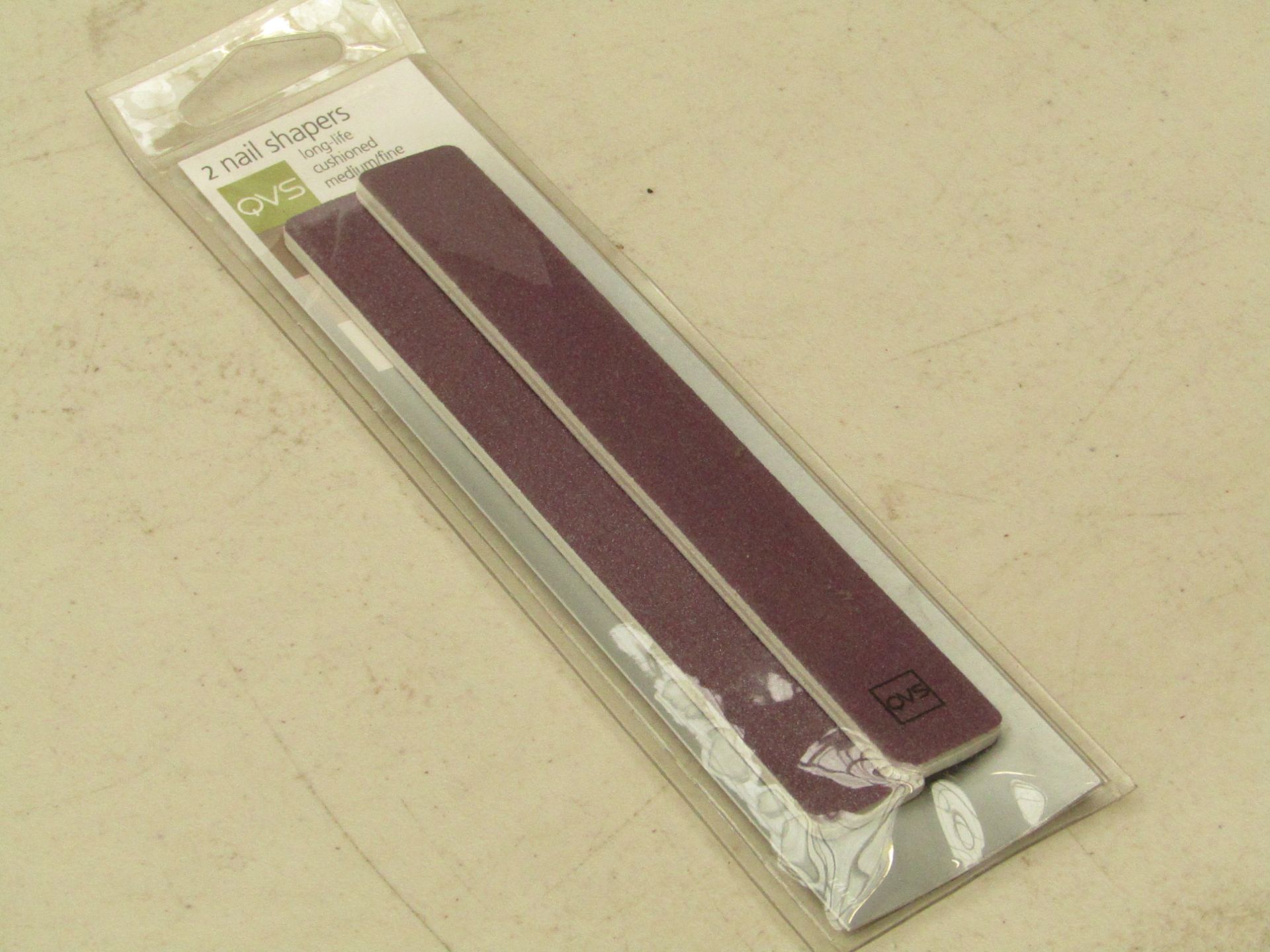 10x packs of QVS long-life, cushioned, medium/fine nail shapers. Each pack contains 2 files. New