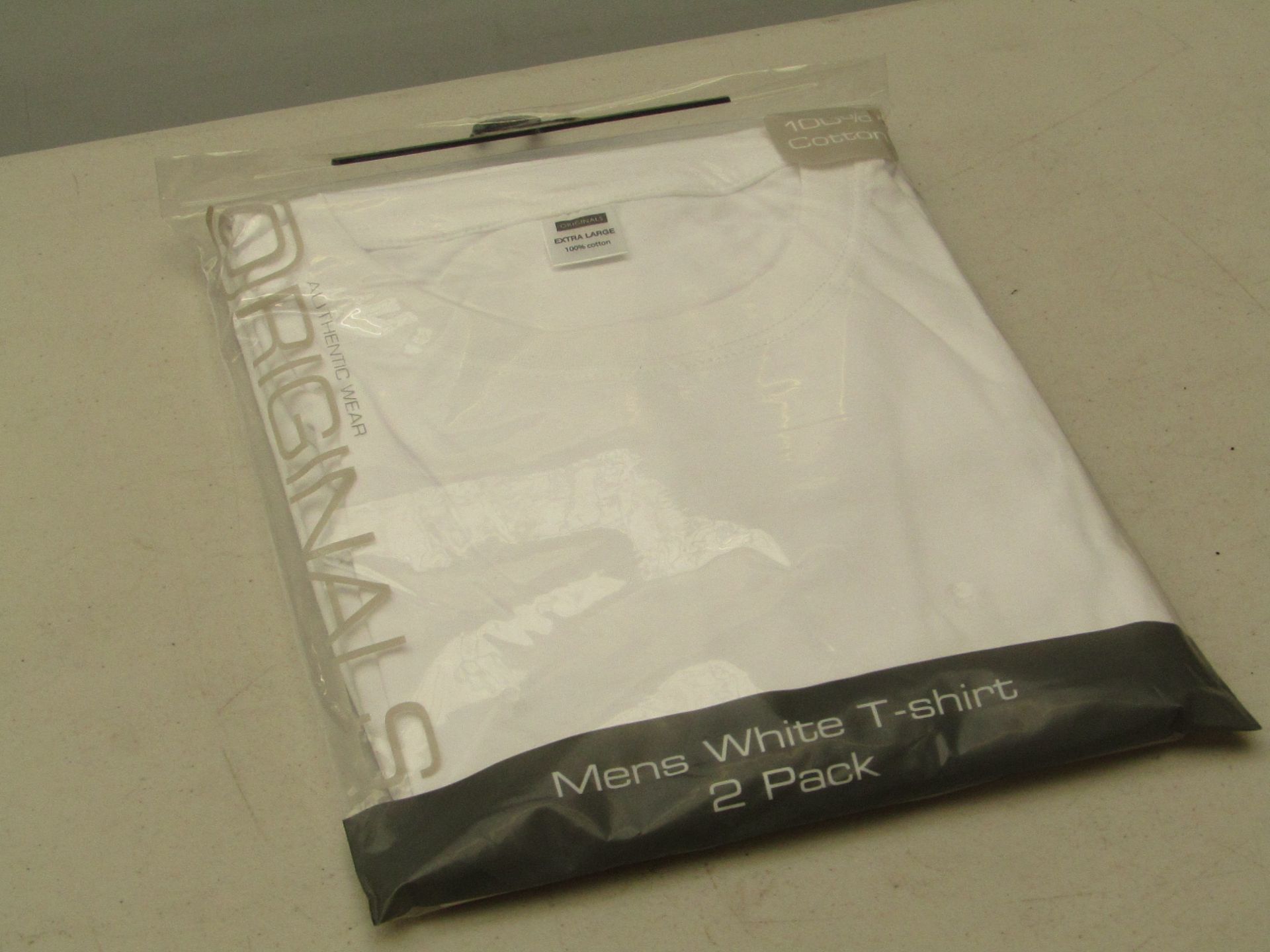 Originals XL 100% cotton mens white t-shirt 2 pack.