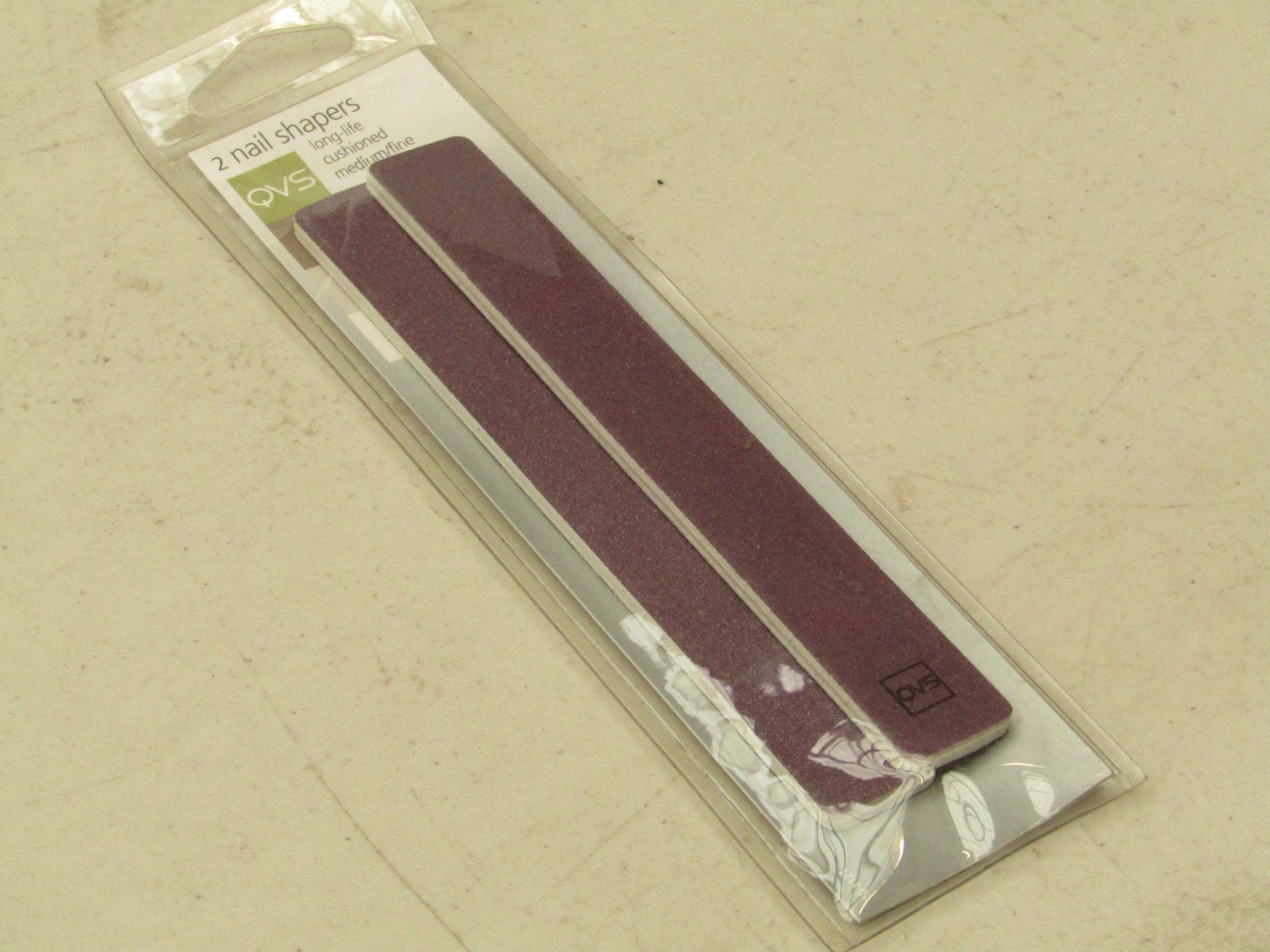 10x packs of QVS long-life, cushioned, medium/fine nail shapers. Each pack contains 2 files. New