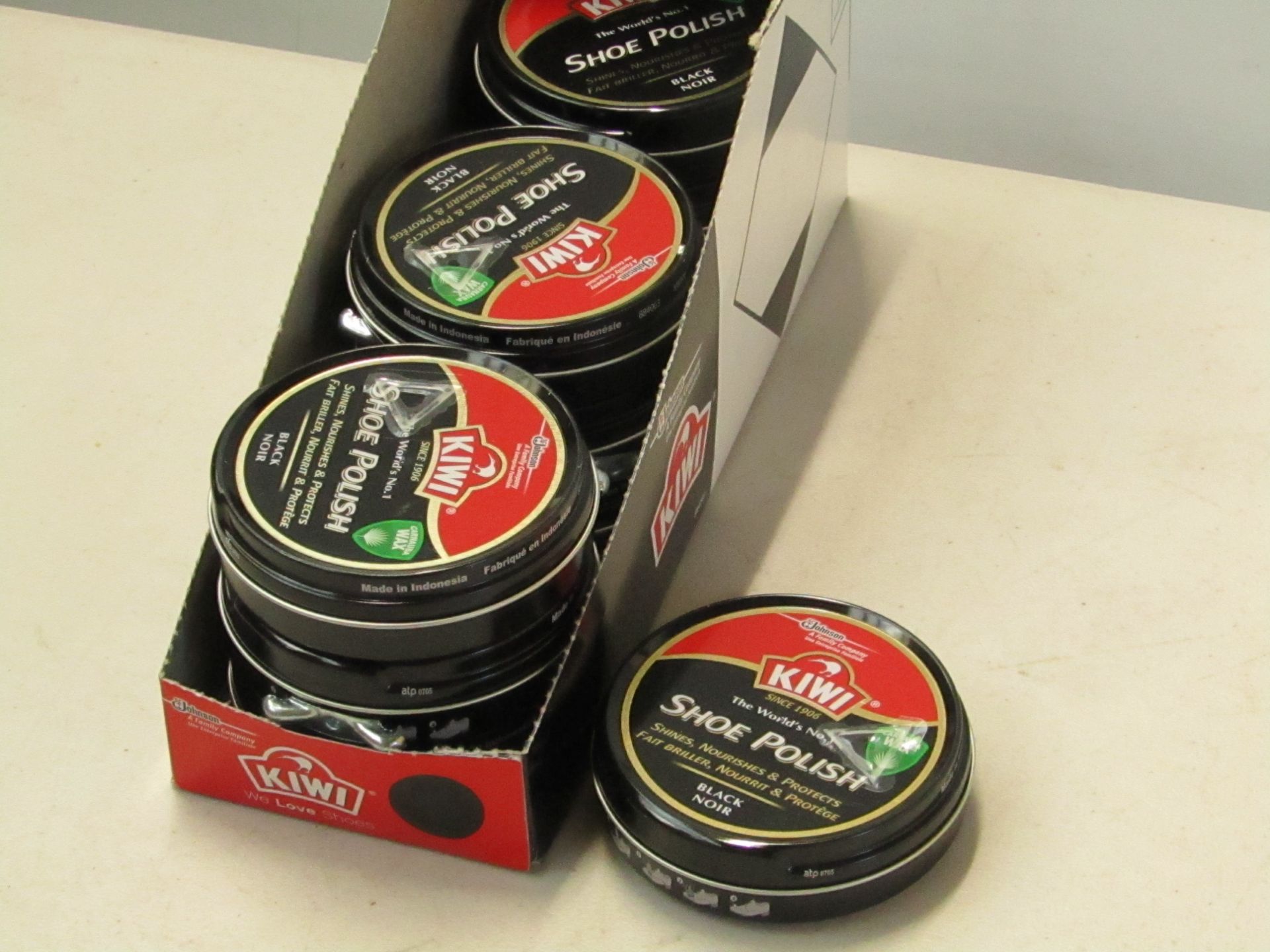 12 x Kiwi 50ml Black Shoe Polish new