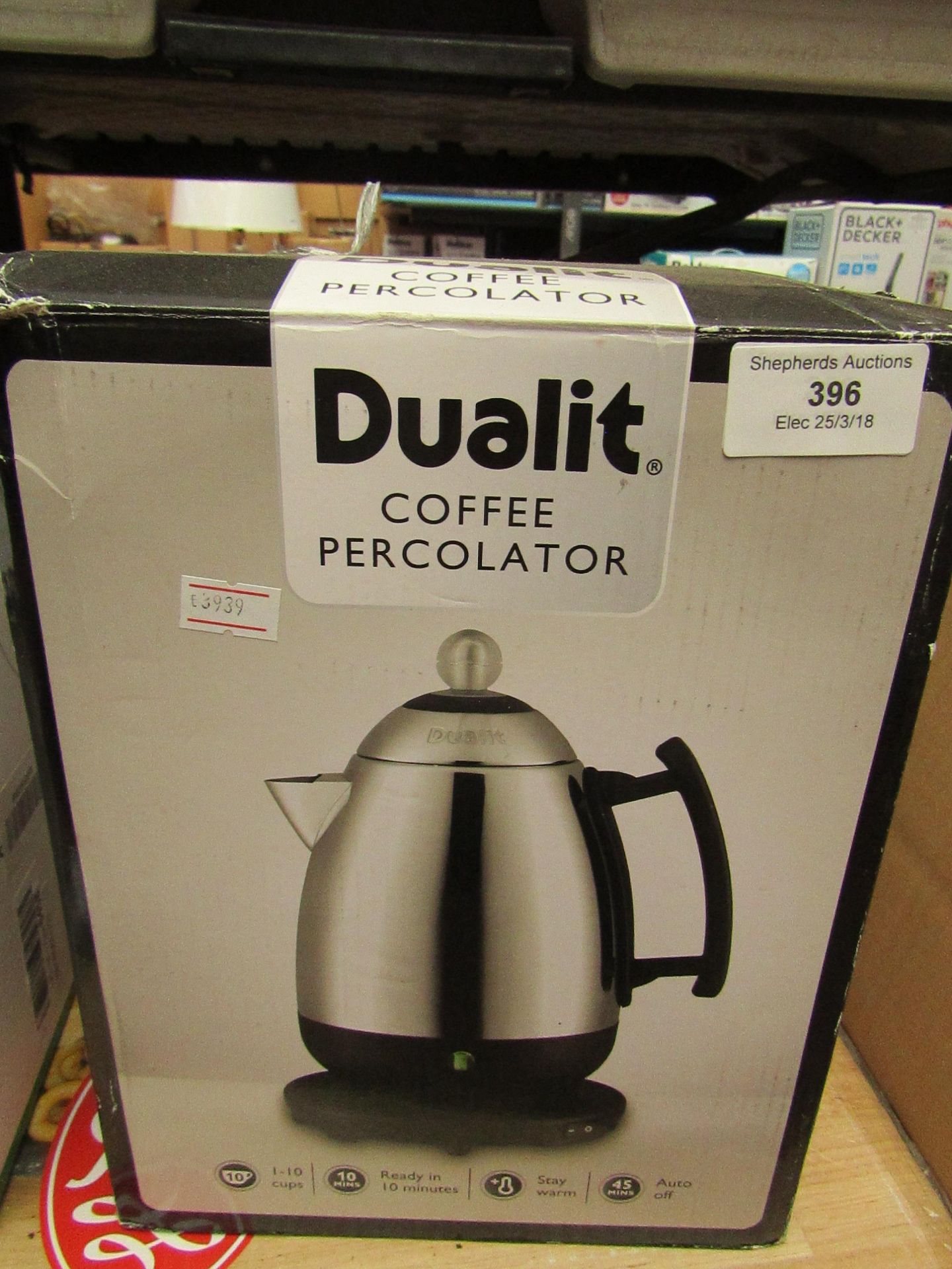 Dualit coffee percolator. Tested working & boxed.