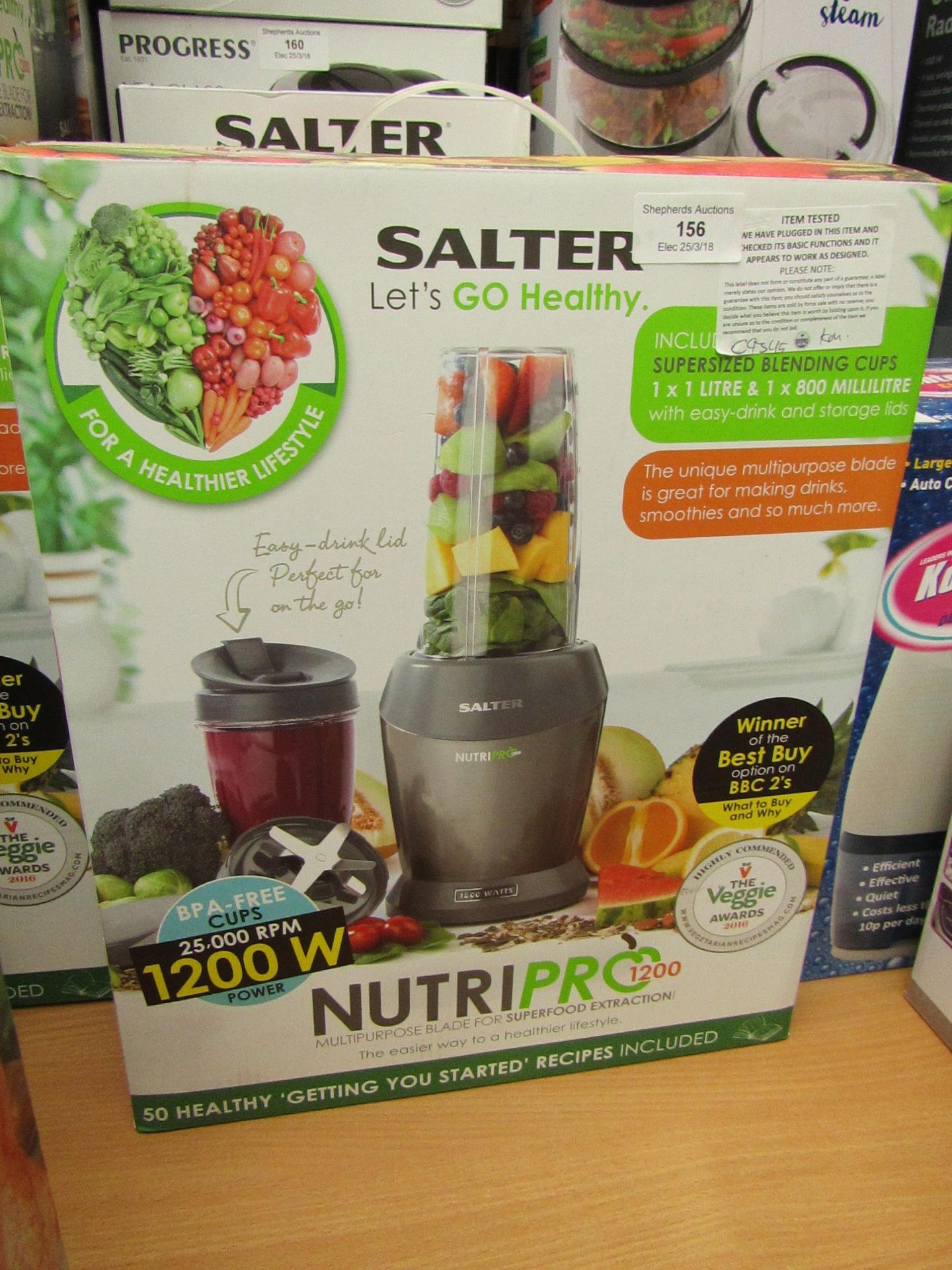 Salter nutri-pro1200 blender. Tested working & boxed.