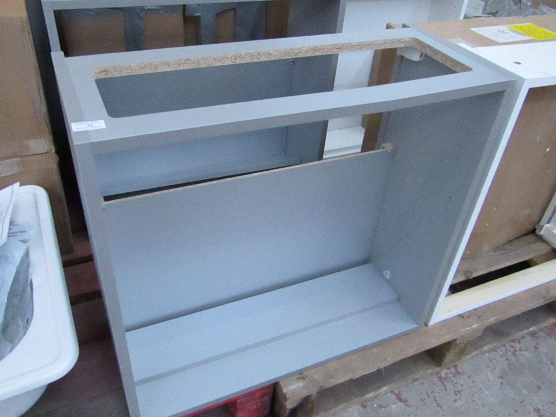 Portfolio basin unit carcase, frost grey colour W700 x D300 x H645mm, new and boxed.