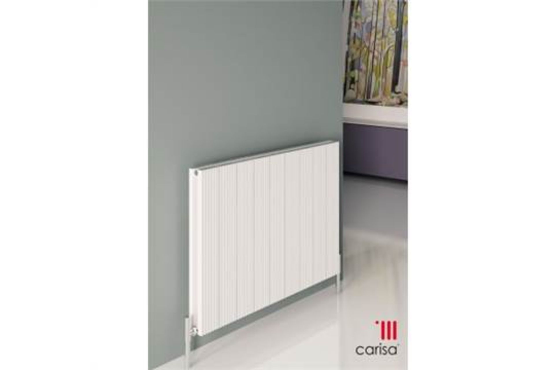 Carisa Nemo monza double radiator, Horizontal, 850mm x 600mm, matte grey colour. Dented and - Image 2 of 2