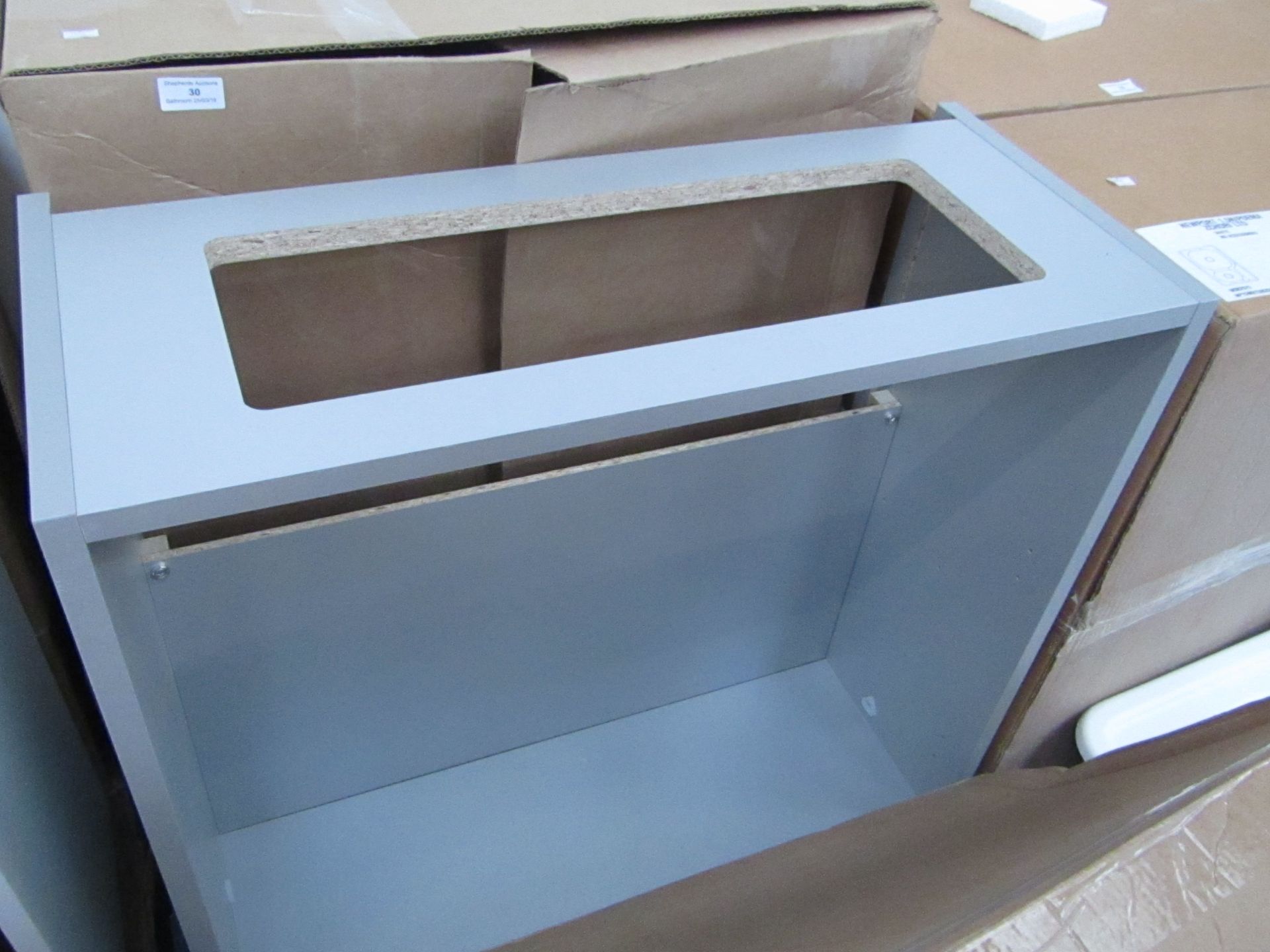 Portfolio H645 x W700 x D300 basin vanity unit carcase, new and boxed.