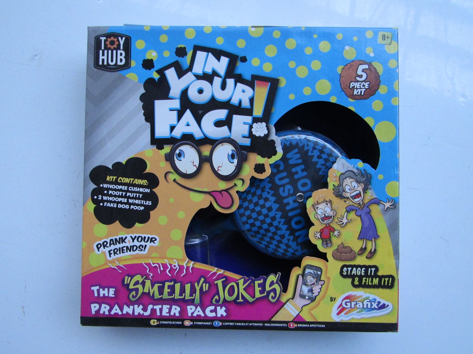 Grafix in your face/1 smelly jokes prankster pack new and boxed.