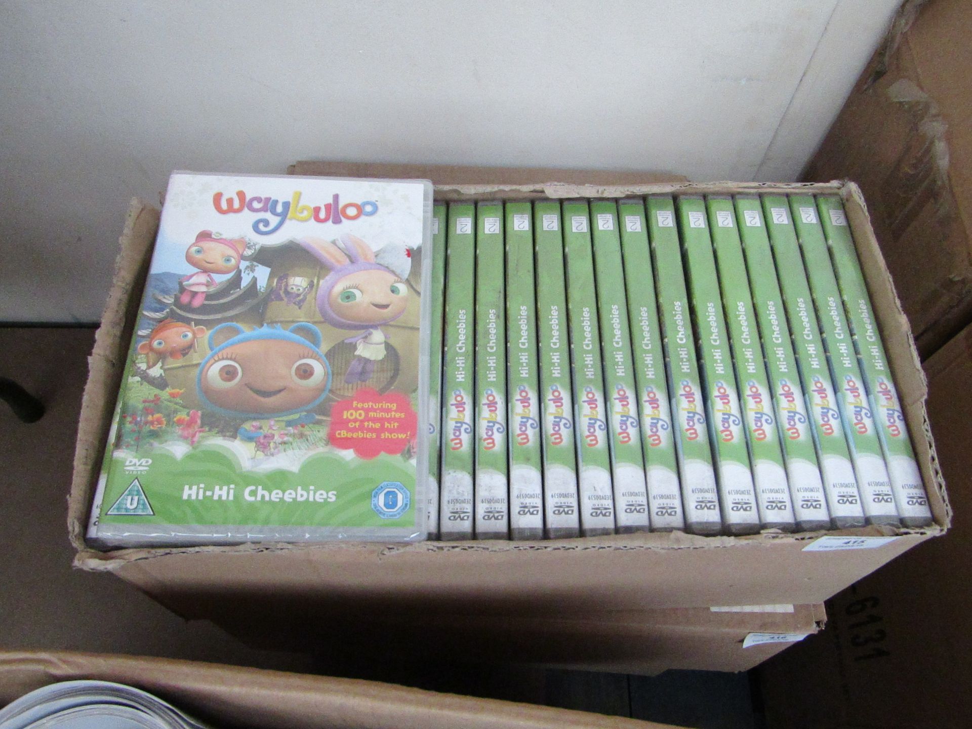 Box of Approx 25x Waybuloo DVDs, all new and factory sealed in packaging.