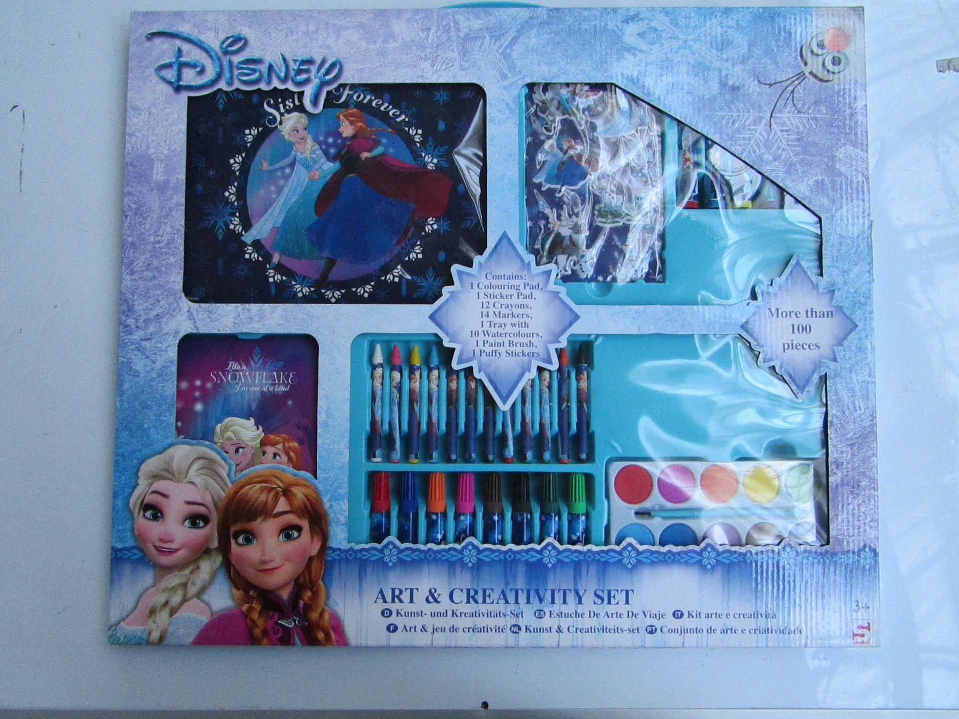 Disney Frozen art and craft set, including over 100 pieces, new and packaged.