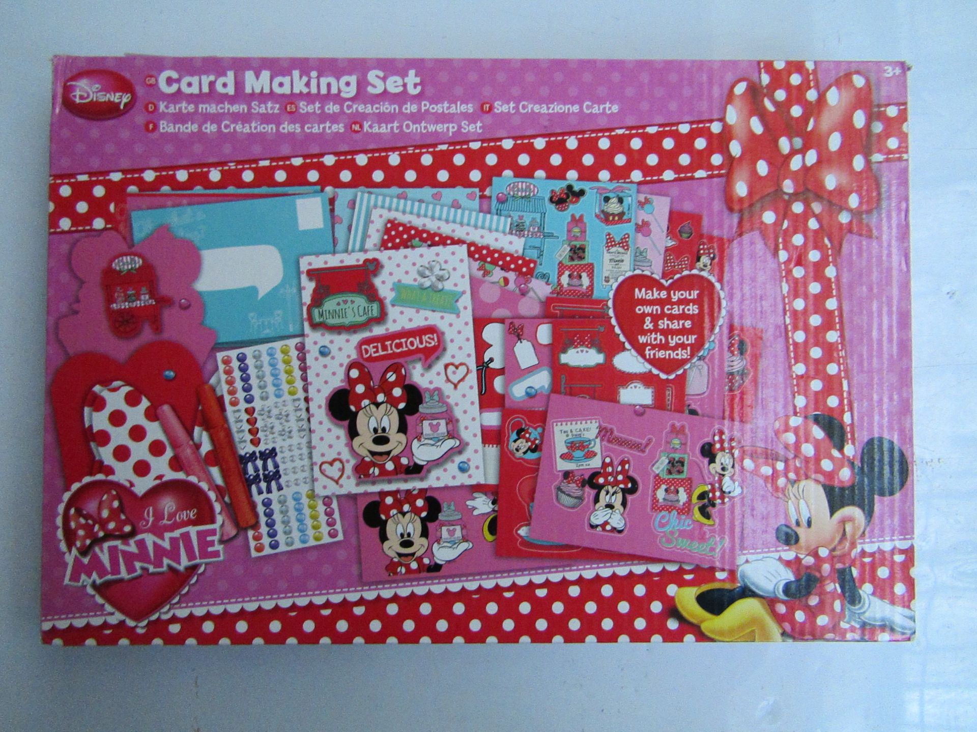 Disney Minnie Mouse card making set, new and boxed.