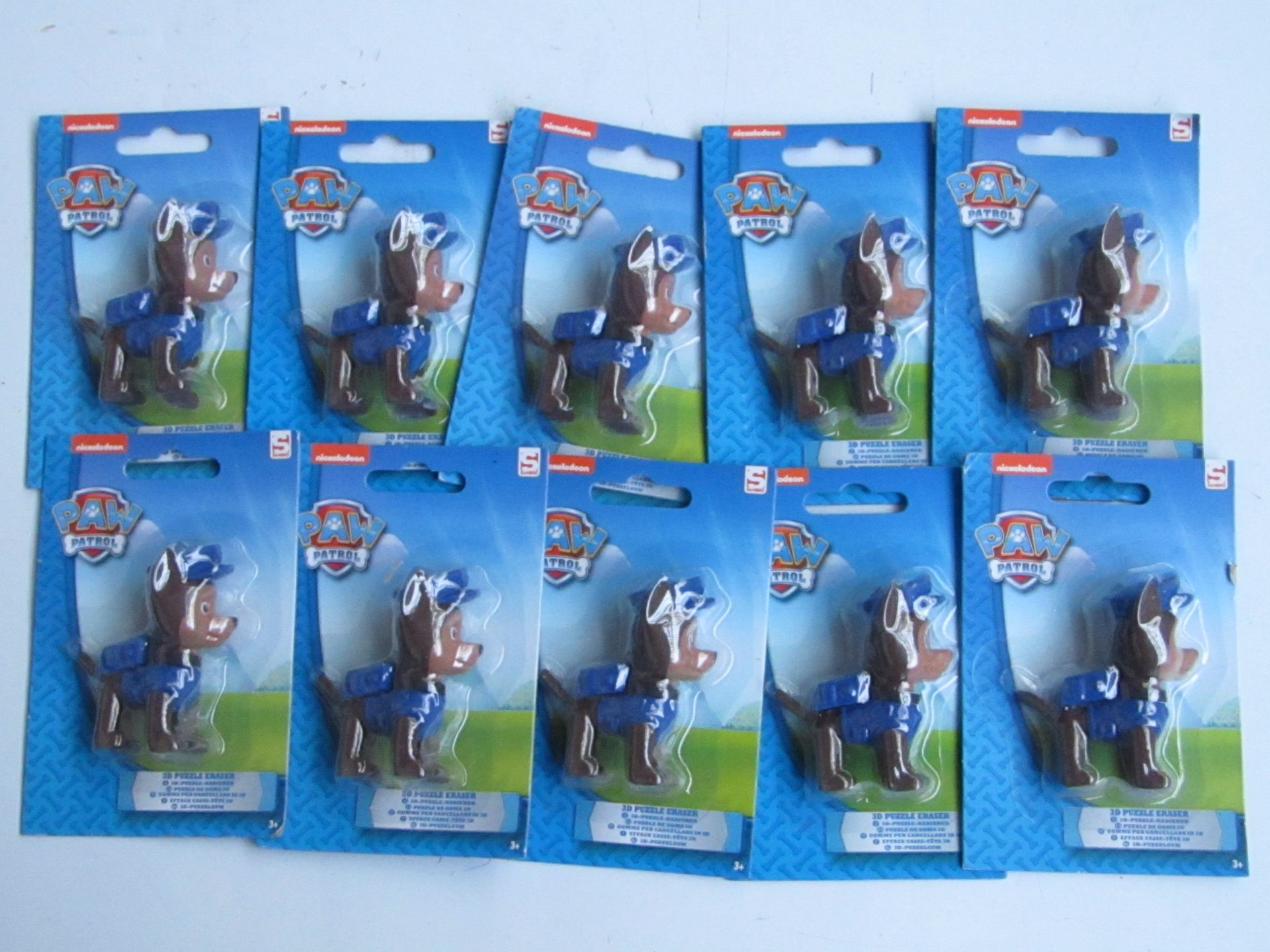 10x Paw Patrol 3D puzzle erasers, all new and packaged.