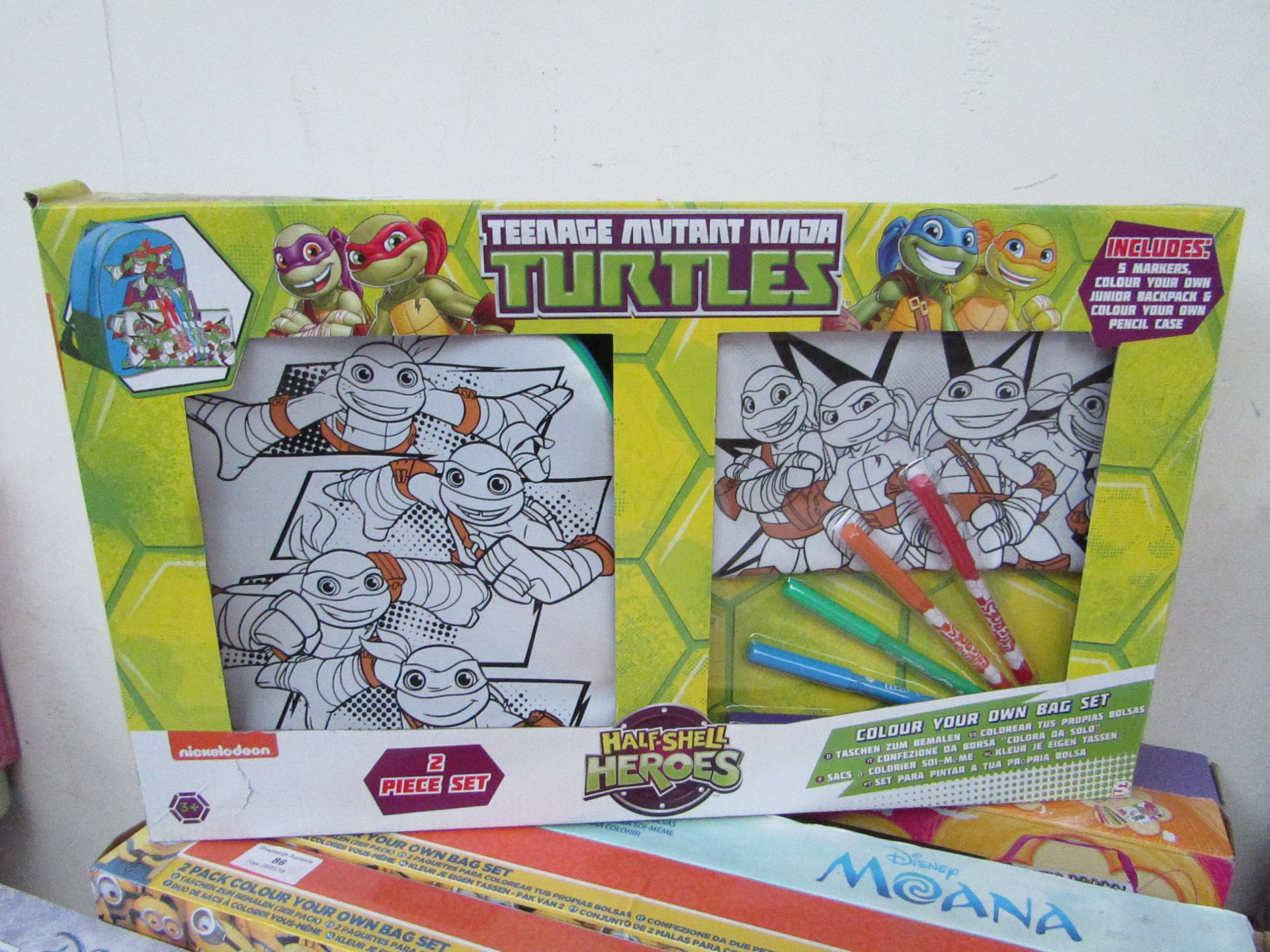 Nickelodeon Teenage Mutant Ninja Turtles colour your own bag set, new and boxed.