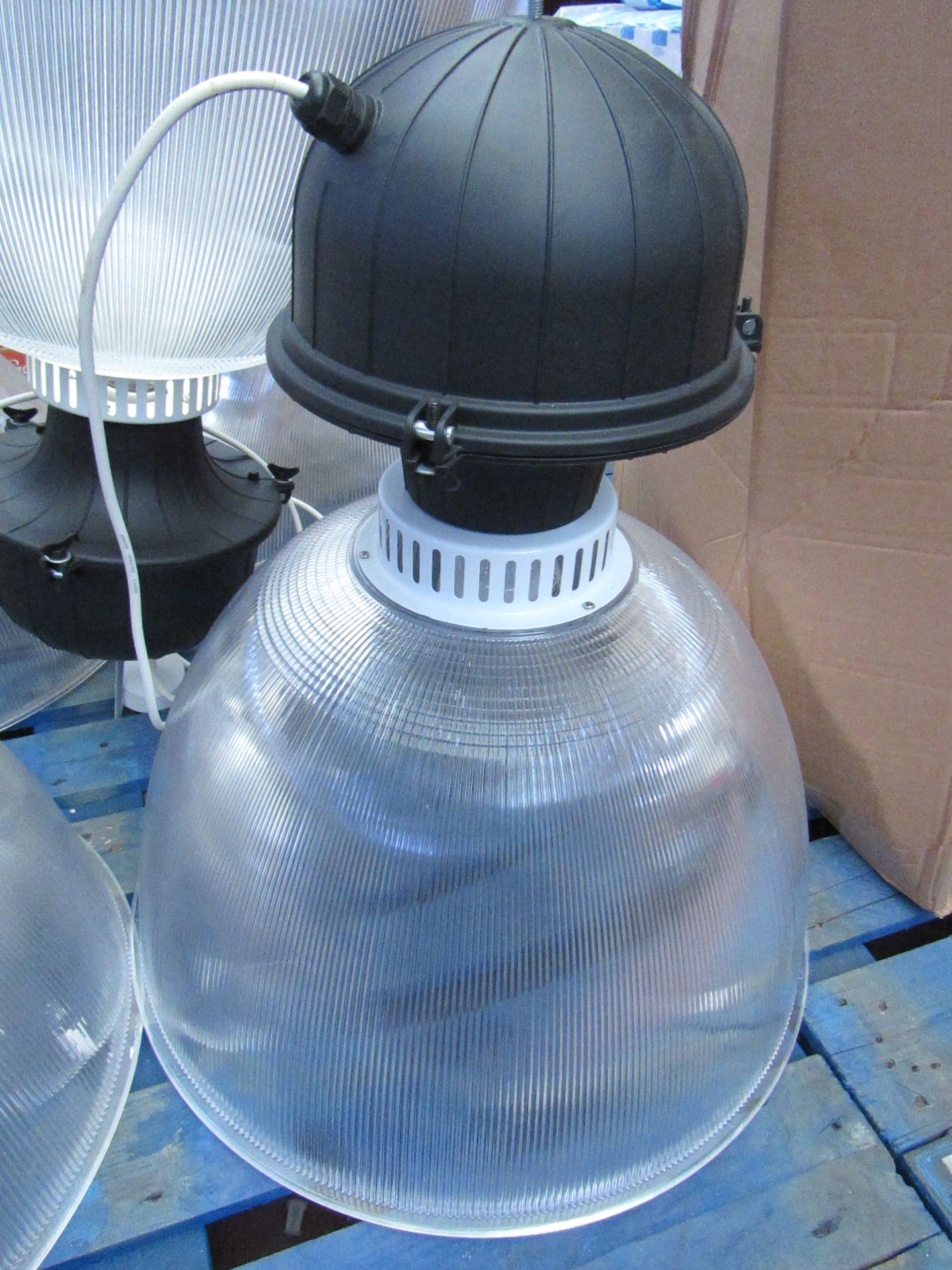 Hilclare Paloma large (57cm) heavy duty factory/ warehouse light (with cover, bulb and driver),