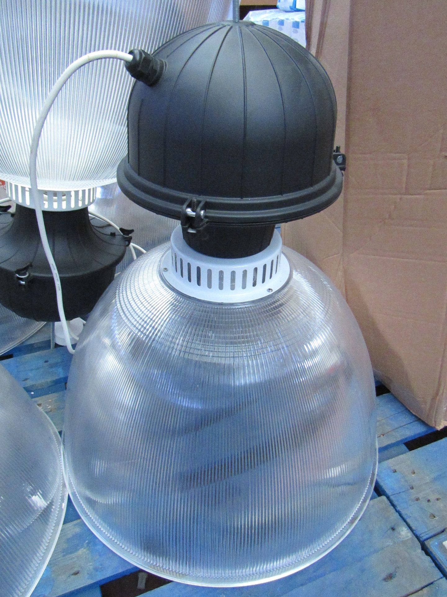 Hilclare Paloma large (57cm) heavy duty factory/ warehouse light (with cover, bulb and driver),