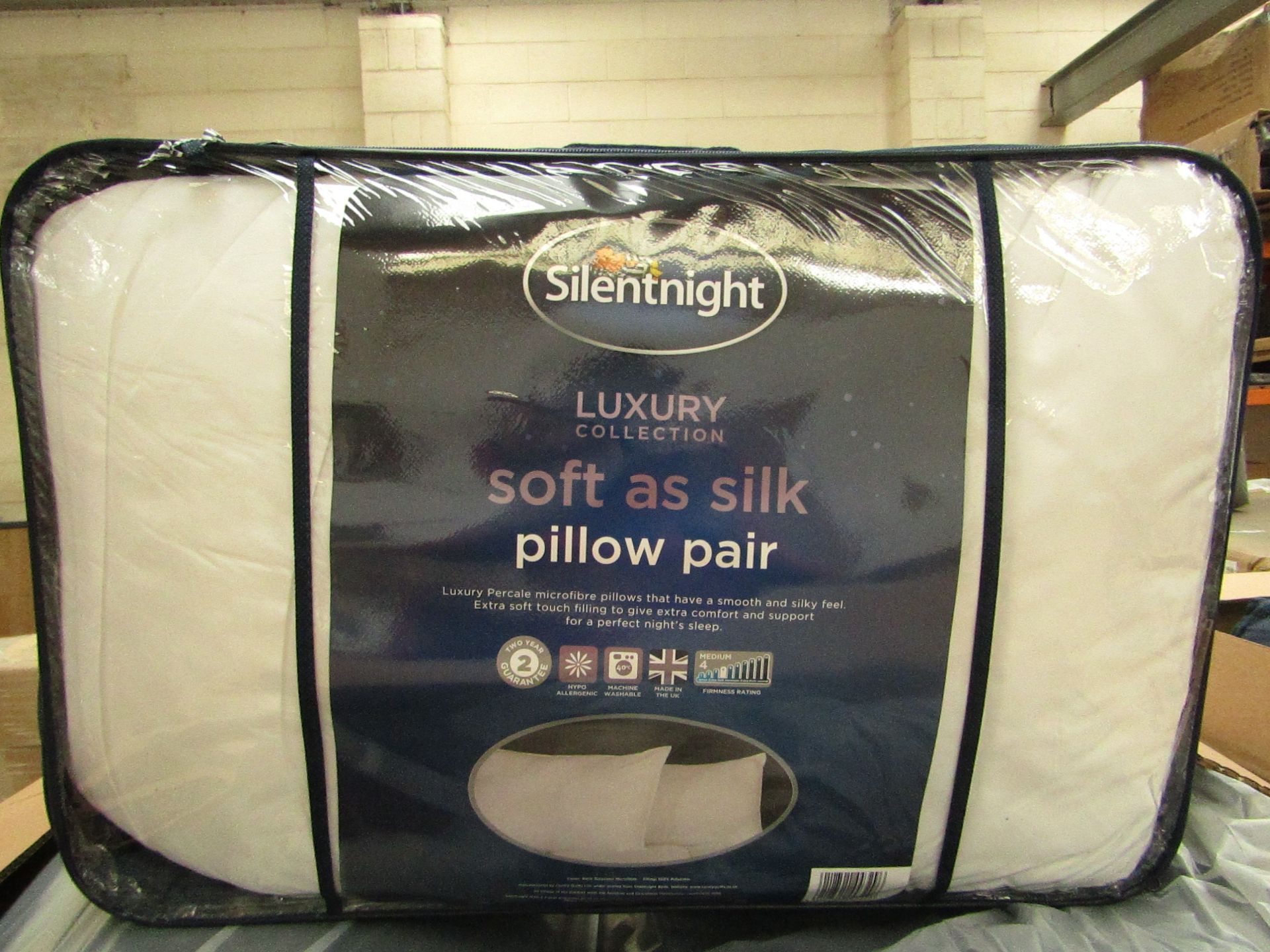 6x Silentnight soft as silk pillow pairs, new in packaging. All 6 are in a bundle.