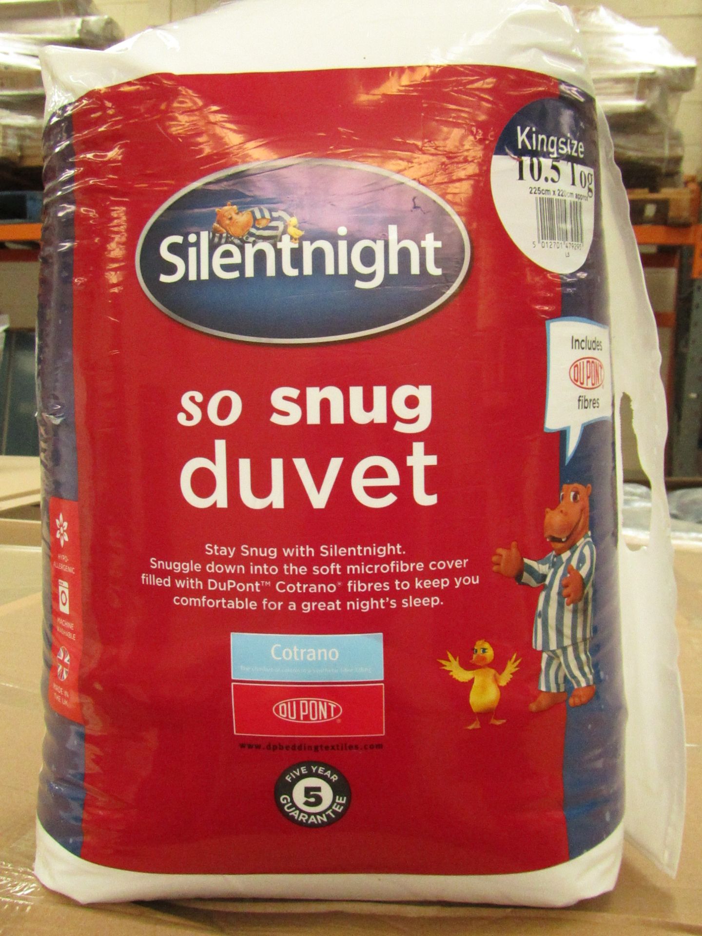 1x Silentnight so snug duvet, 10.5 Tog, king size, new in packaging.