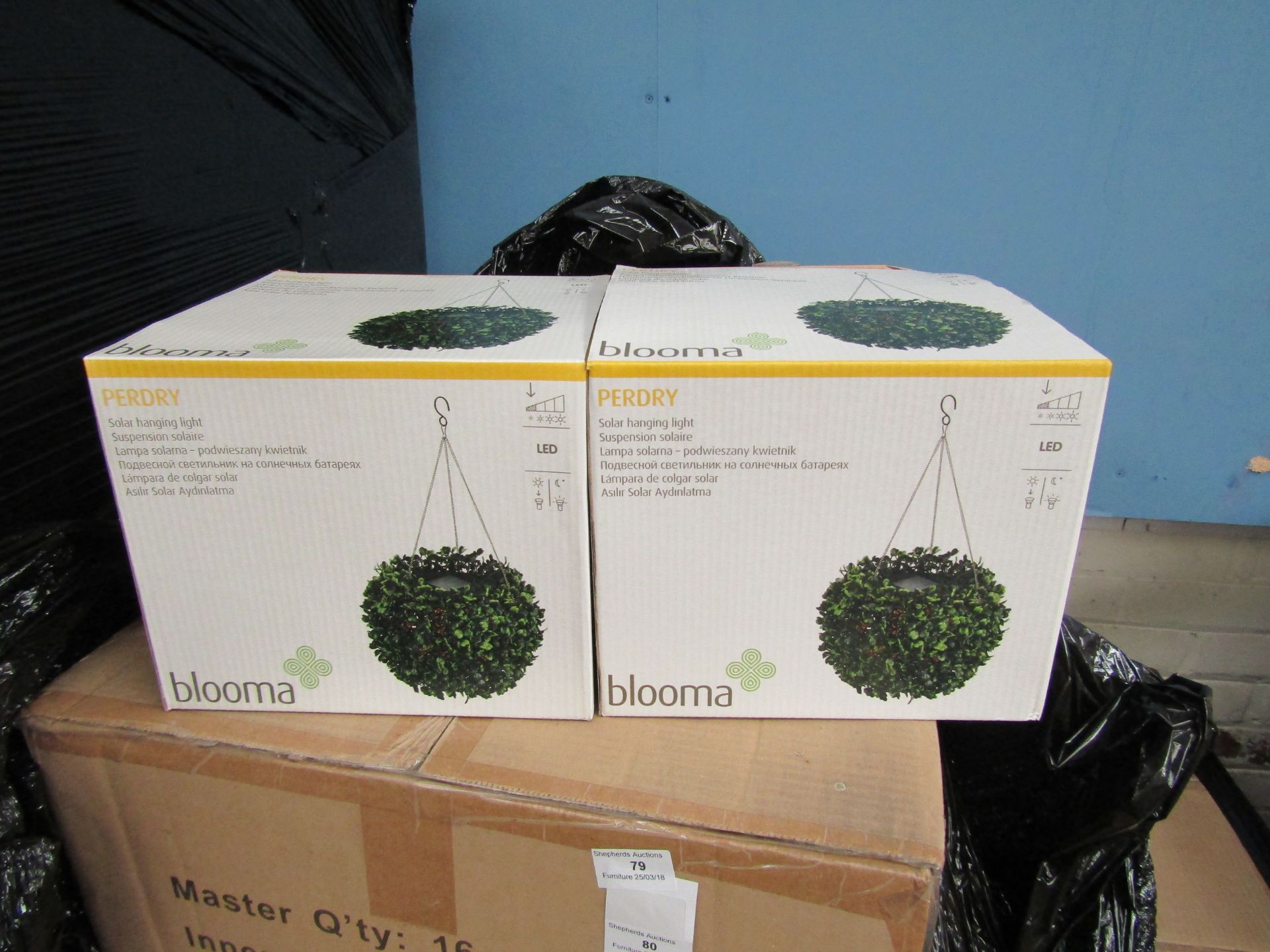 2x Blooma Perdry LED solar hanging Topiary balls, new and boxed - Image 2 of 2