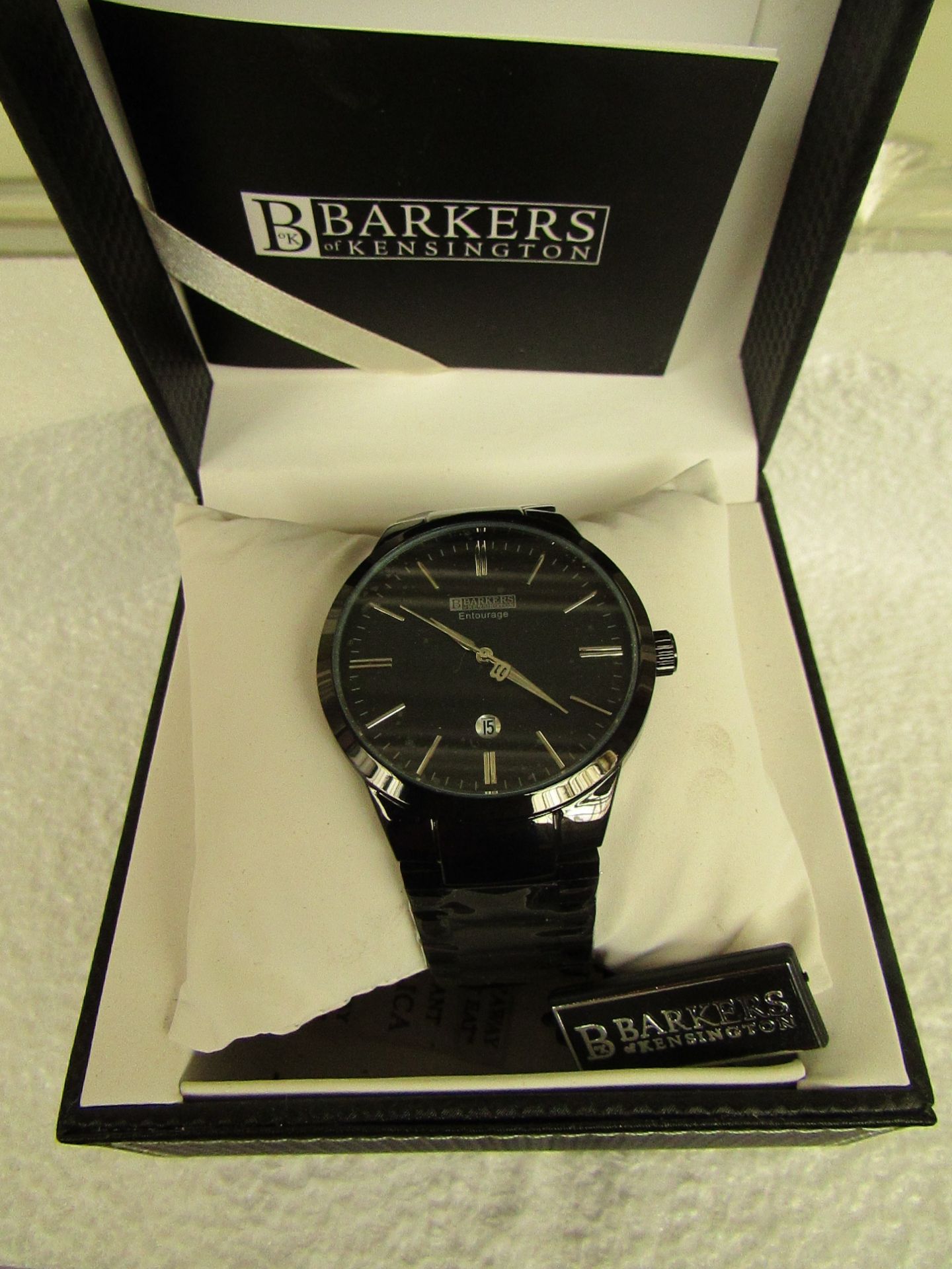 Model: Entourage Silver (SRP GBP385) Description Dial: Black with calendar window Indices: Silver