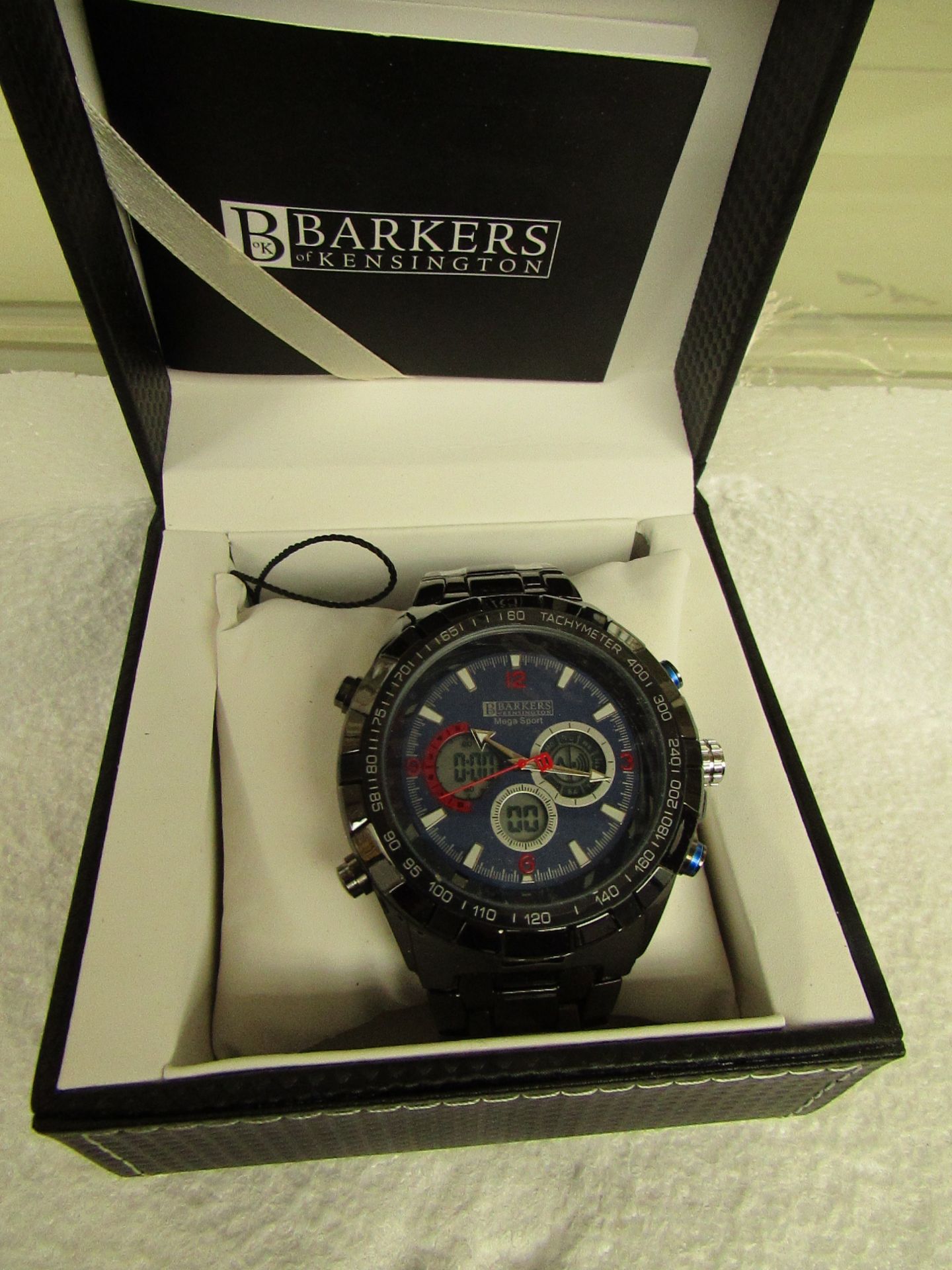 Barkers Of Kensington, Aero Sport Blue watch (SRP GBP425) Condition: Brand new with box, tags and