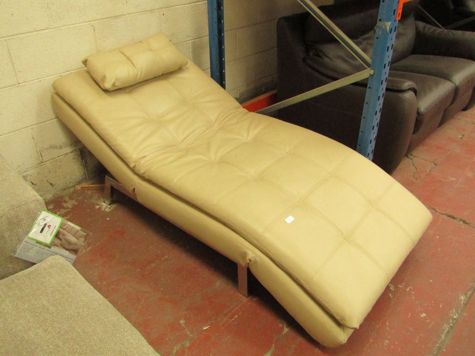 Costco Pulaski Leather chaise/bench/bed, chaise folds flat to be used as a bench or bed.mechanism