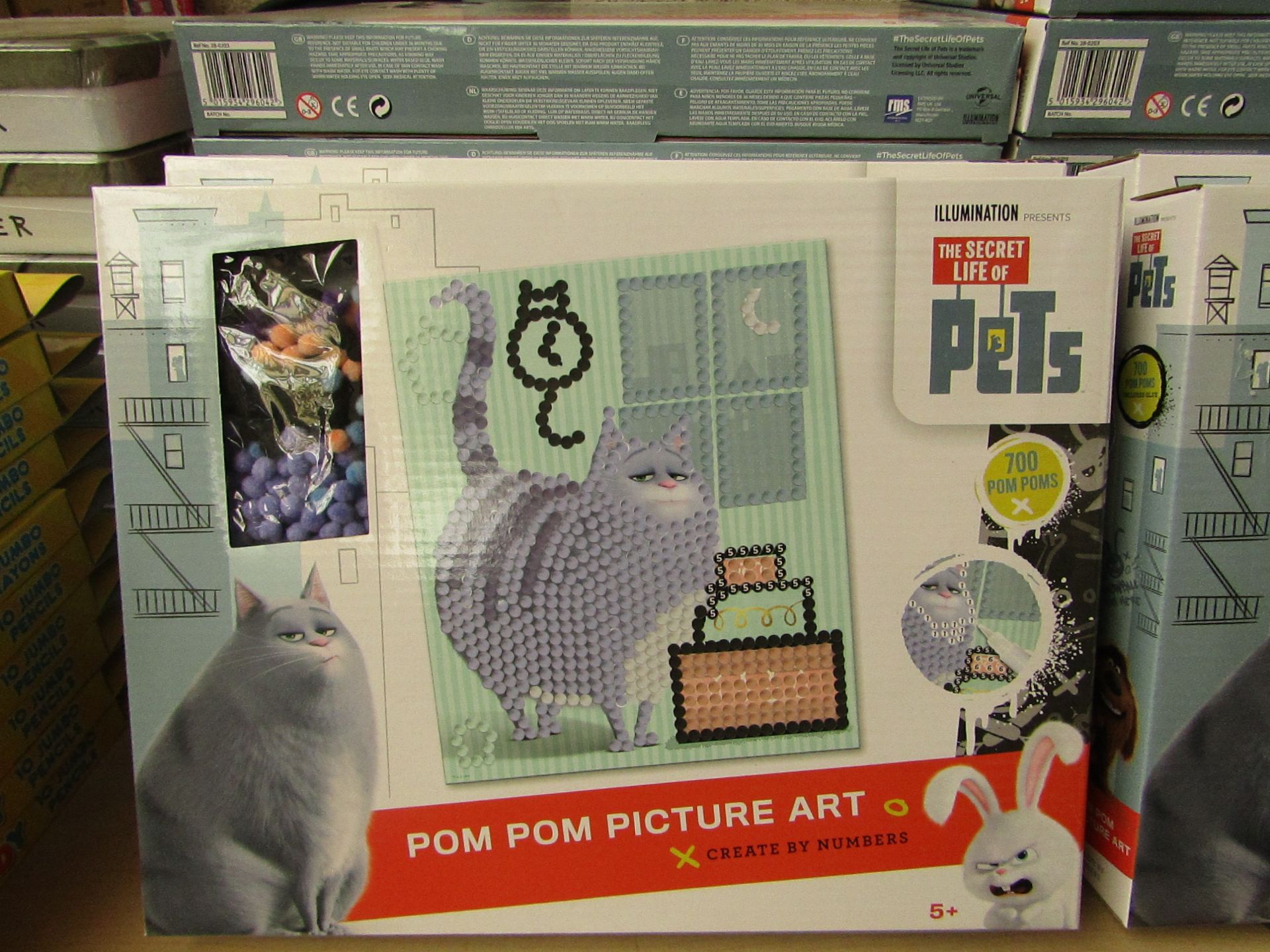 2x The Secret Life of Pets Pom Pom picture art, both new and boxed.