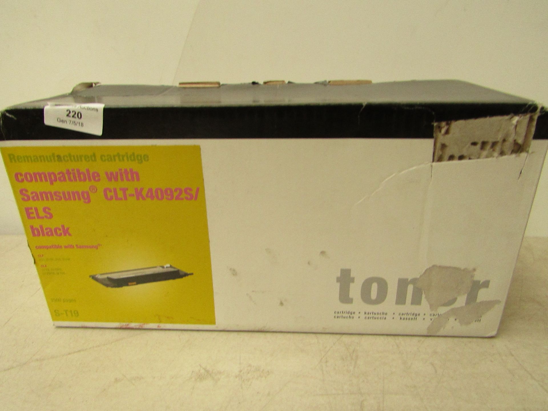 2x Toner cartridge, black coloured, unchecked and boxed.