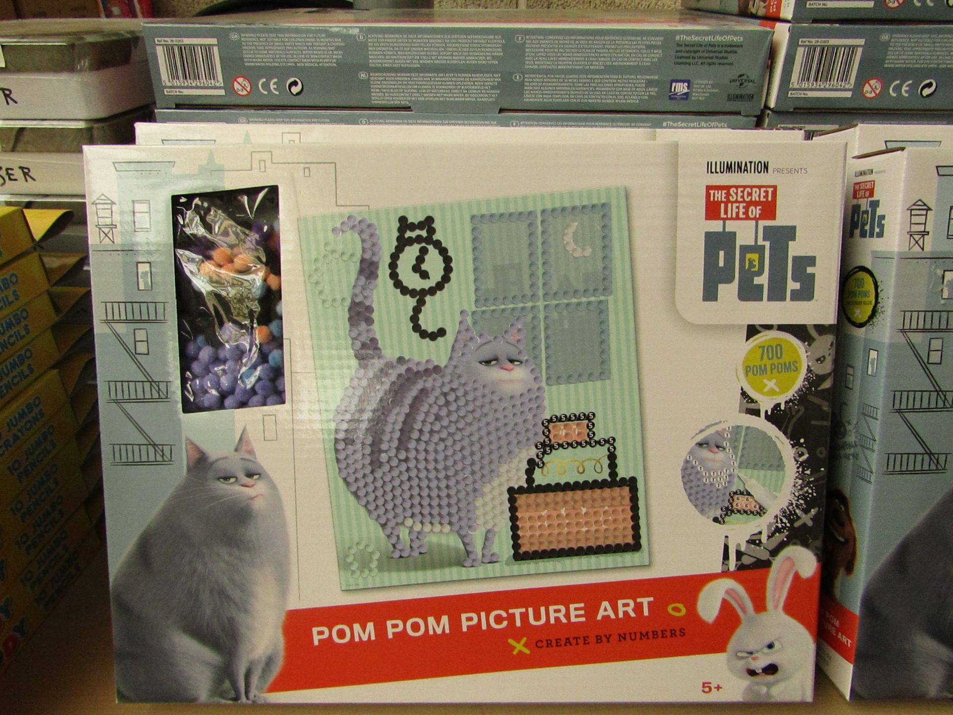 2x The Secret Life of Pets Pom Pom picture art, both new and boxed.