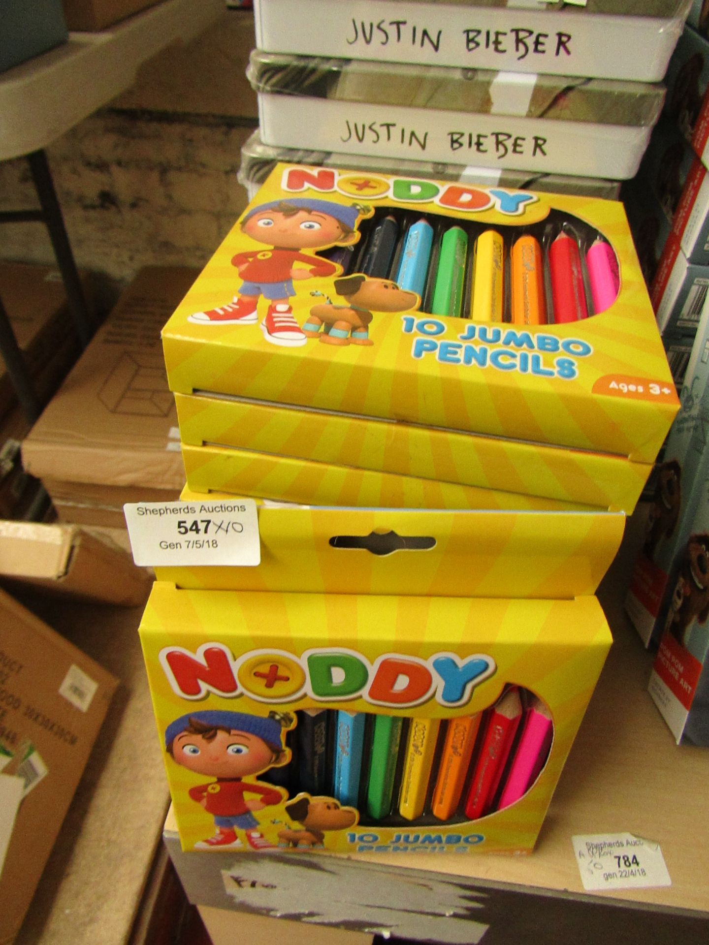 10x Packs of Noddy 10 jumbo pencils, all new and boxed.