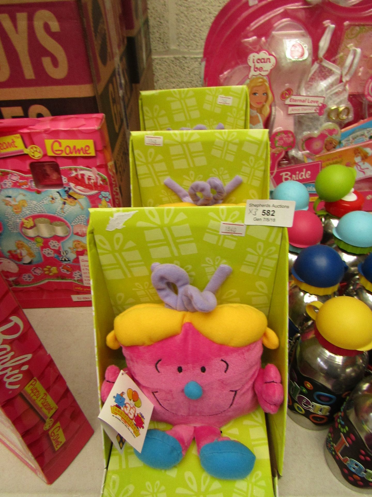 3x Little Miss Birthday toys, all new and packaged.