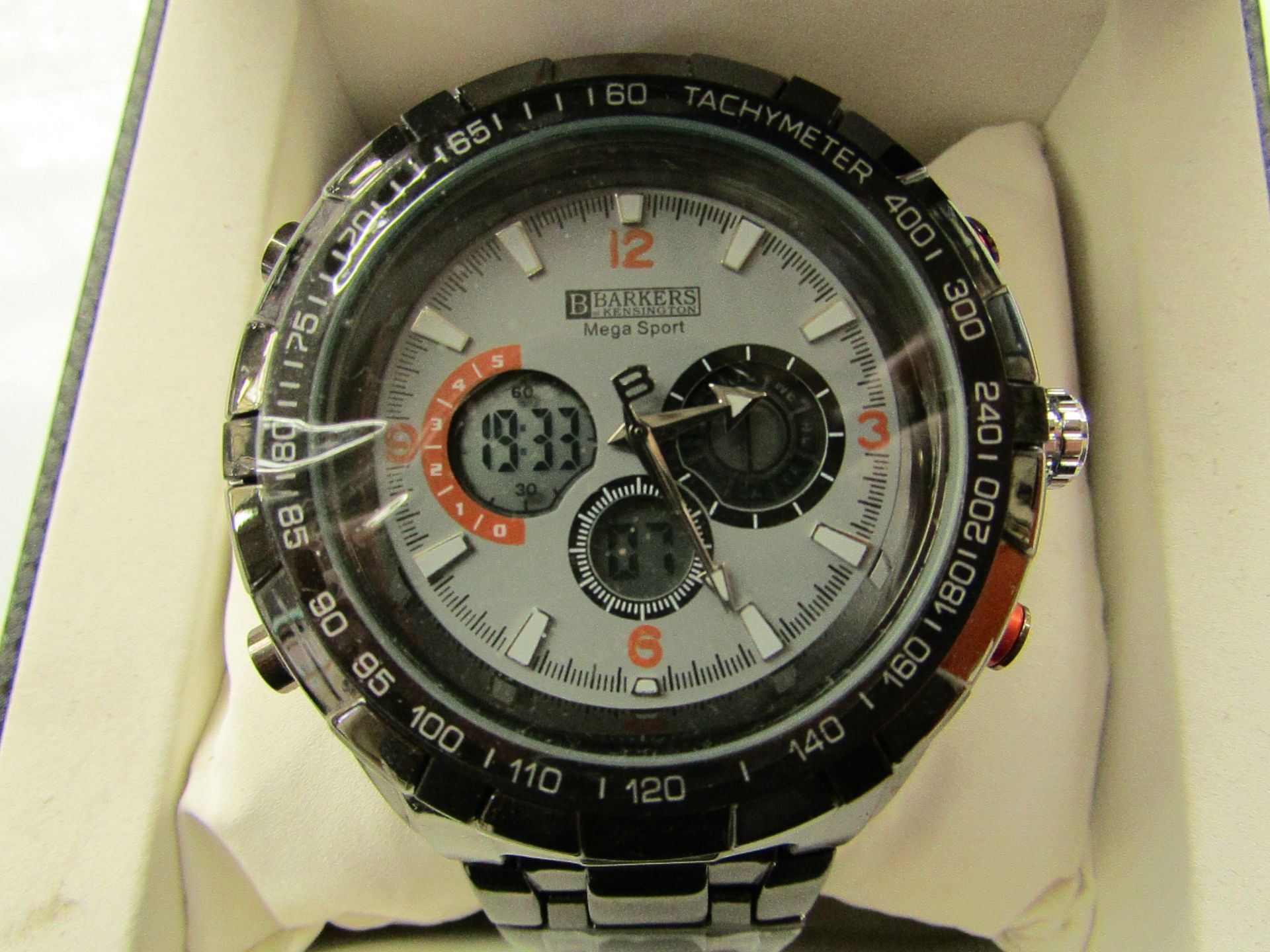 Barkers of Kensington Model: Mega Sport Grey watch(SRP GBP515) Condition: Brand new with box, tags