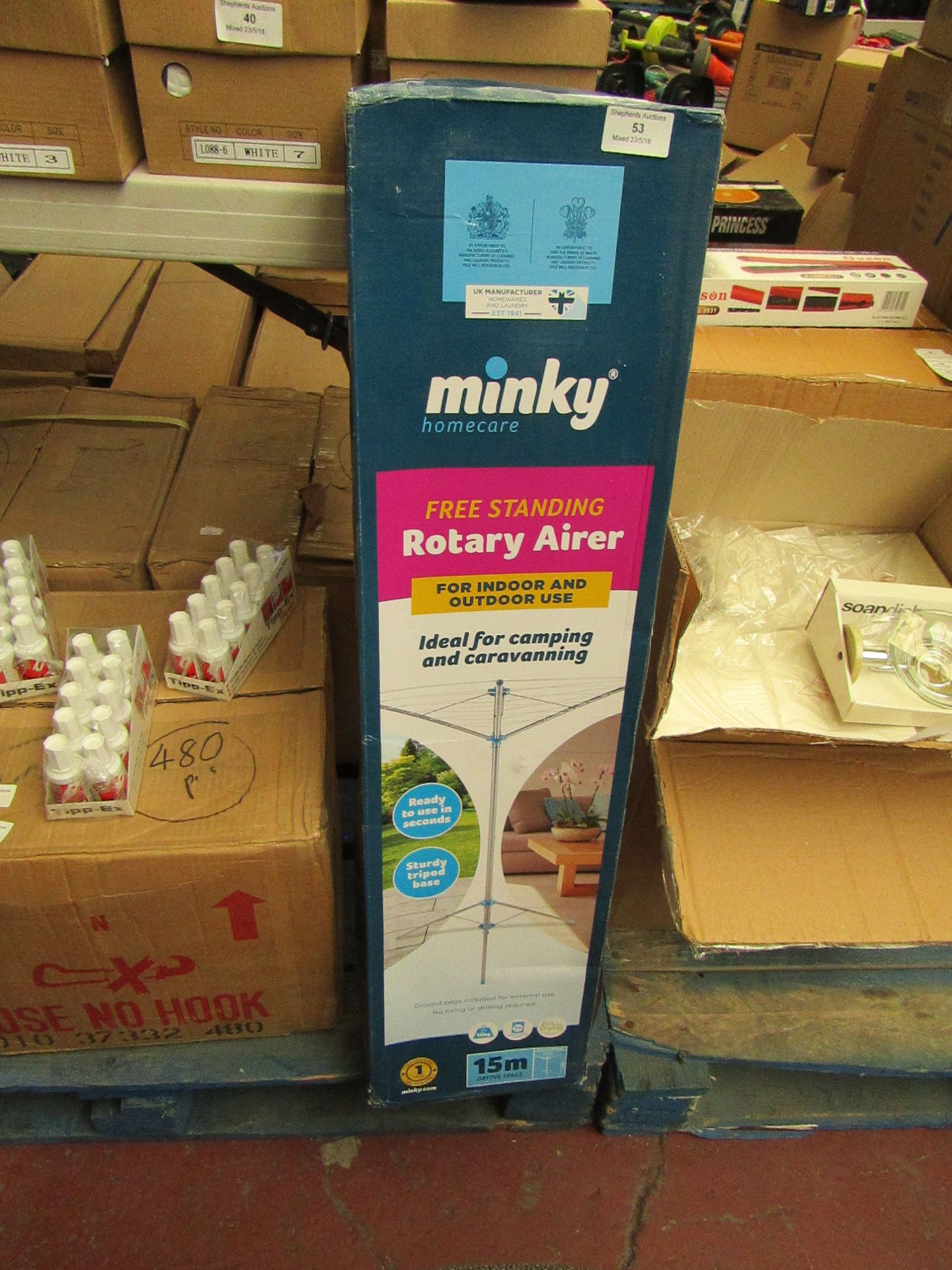 Minky free standing rotary airer. Unchecked & boxed.