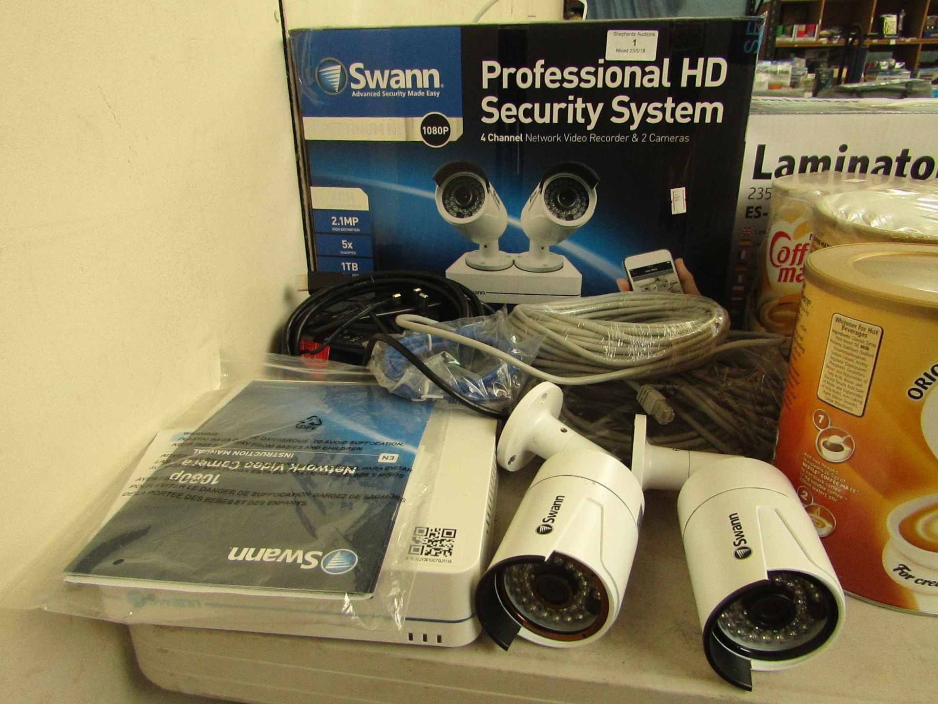 Swann Professional HD security system, untested and boxed. Contains; 4 Channel network video