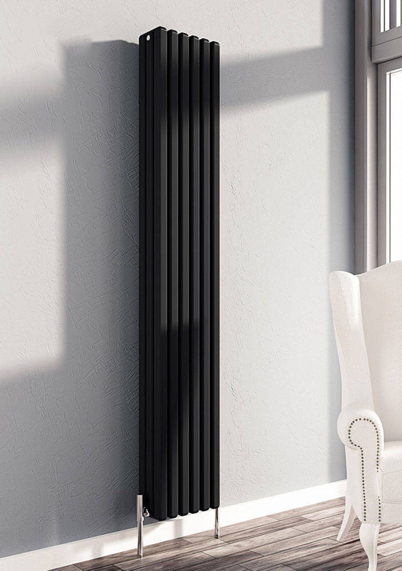 Carisa Karo aluminium radiator, 1800mm x 390mm, textured black colour, new and boxed (stock